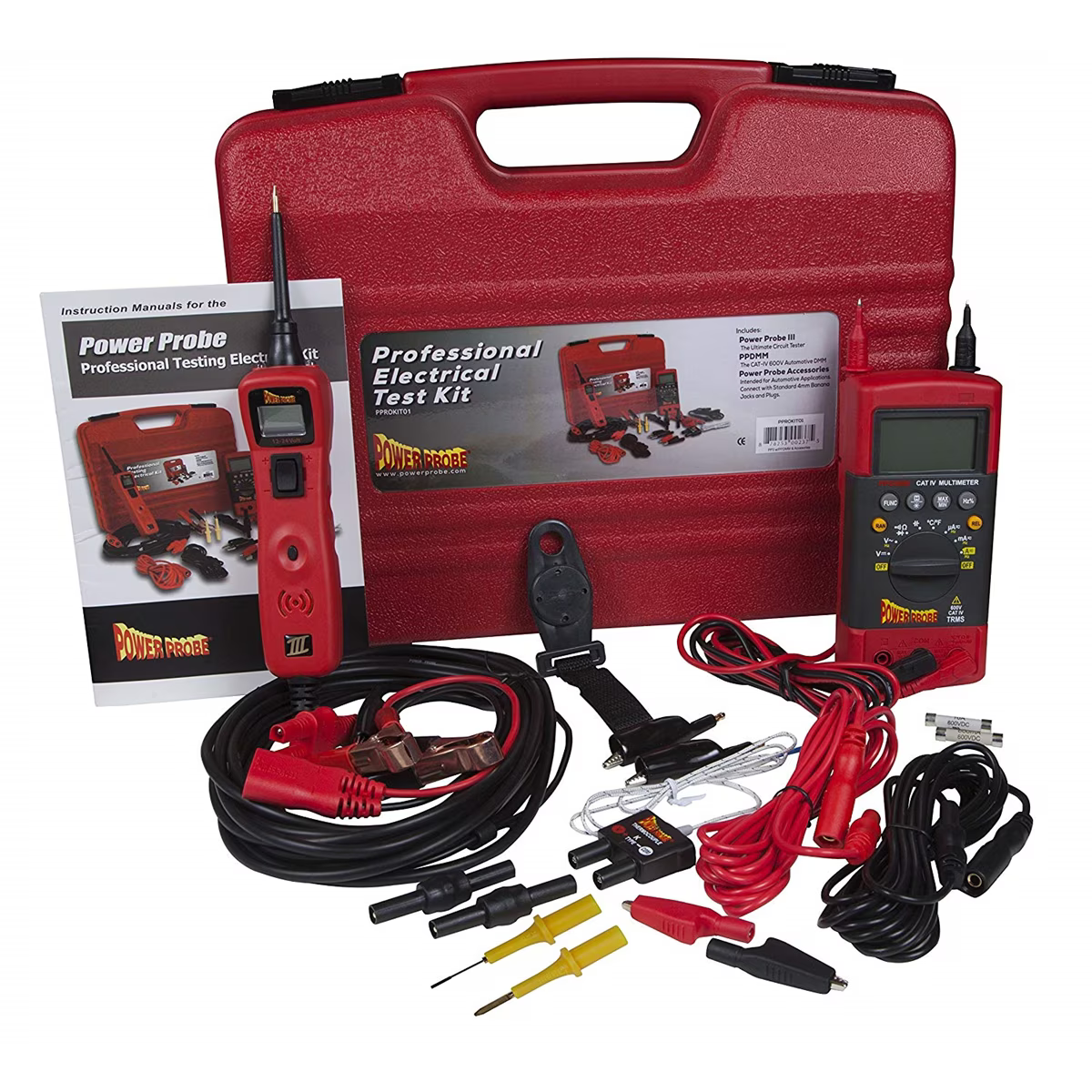 Power Probe PP31CS, 600V Red Digital Circuit Tester, 5 Piece Pack