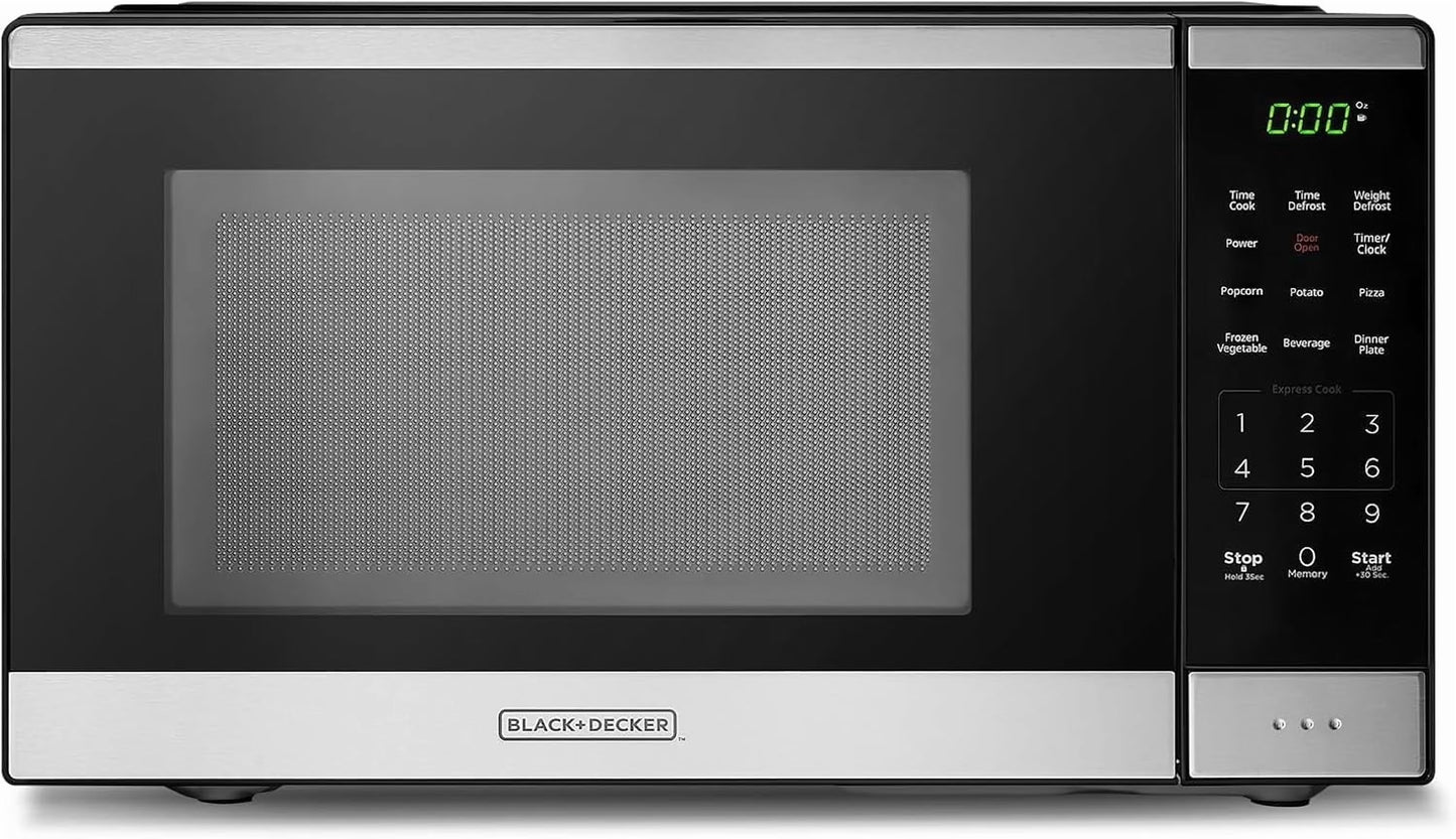 BLACK+DECKER 0.9 Cu Ft Microwave Oven Countertop , 6 Auto Menus, 10 Power Levels, Digital Panel, 900W(Black)