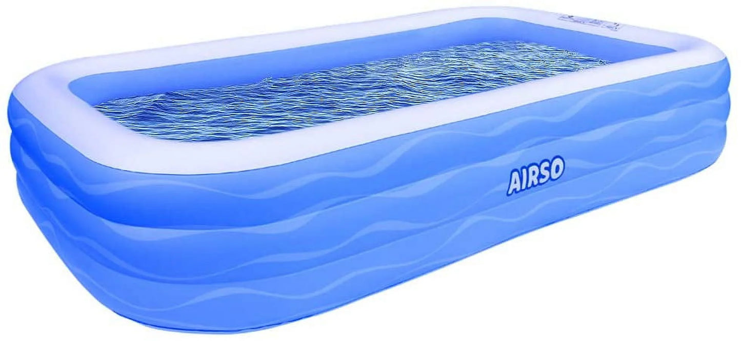 Airso Inflatable Swimming Pool Family Full-Sized Inflatable Pools 118" x 72" x 22" Thickened Family Lounge Pool for Toddlers, Kids Adults Oversized Kiddie Pool Outdoor Blow Up Pool for Backyard, Garden