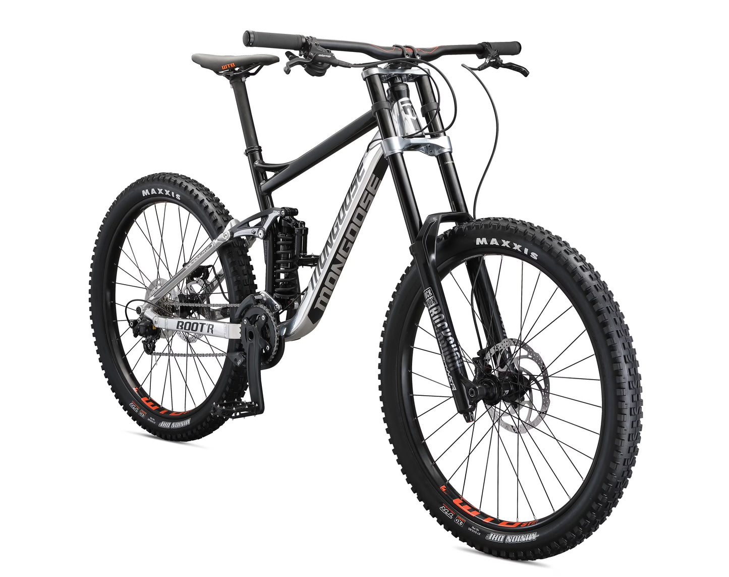 Mongoose Boot'R Adult Unisex 27.5-in. Medium Full-Suspension Mountain Bike, Black(18 in)