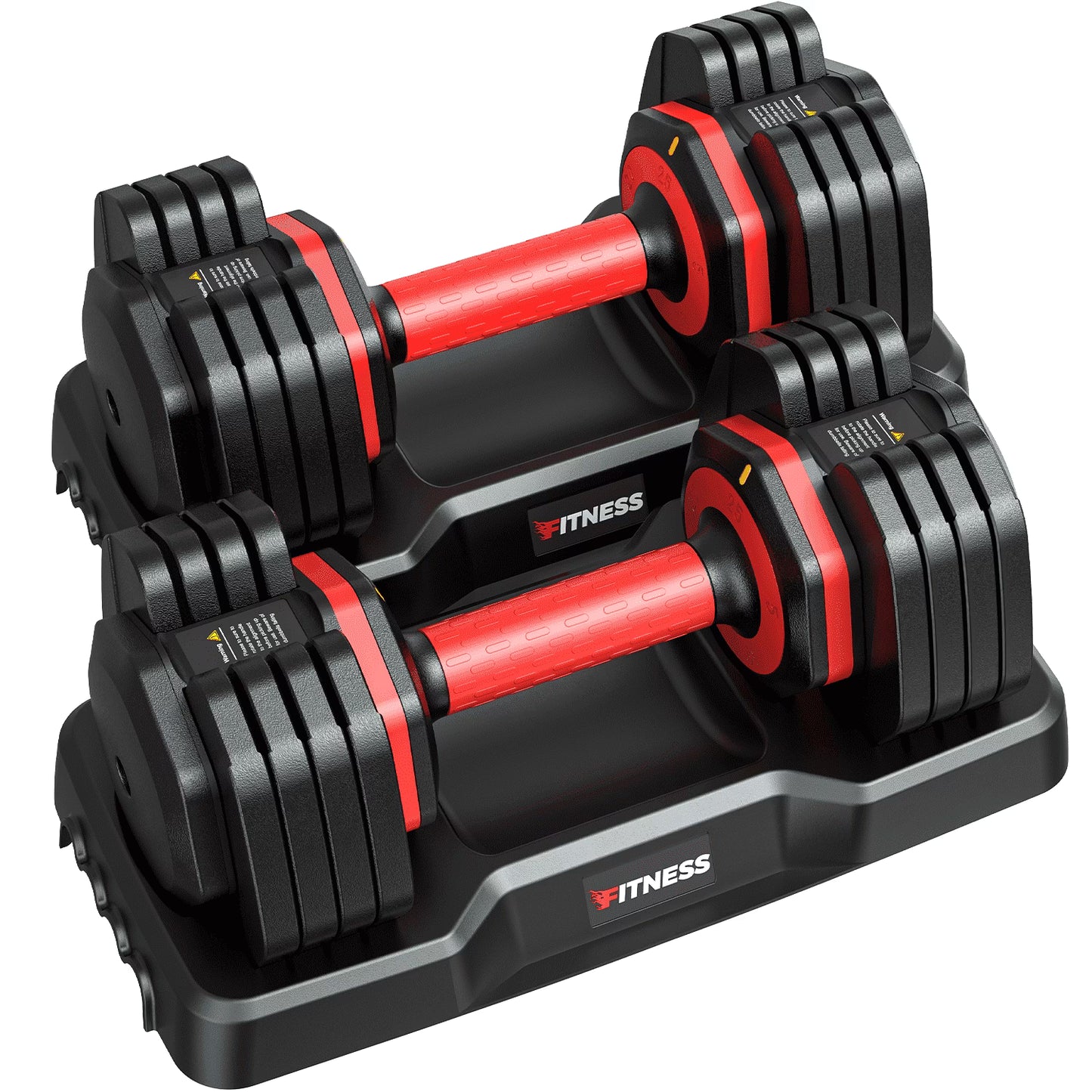 GIKPAL 50lb(25lb*2) 5 in 1 Adjustable Dumbbells 25LB set of 2 Adjustable Free Weights Plates and Rack - Hand Weights for Women and Men - Adjust Weight for Home Gym Full Body Workout Fitness(50lbs(25lb*2)/Black+Red)