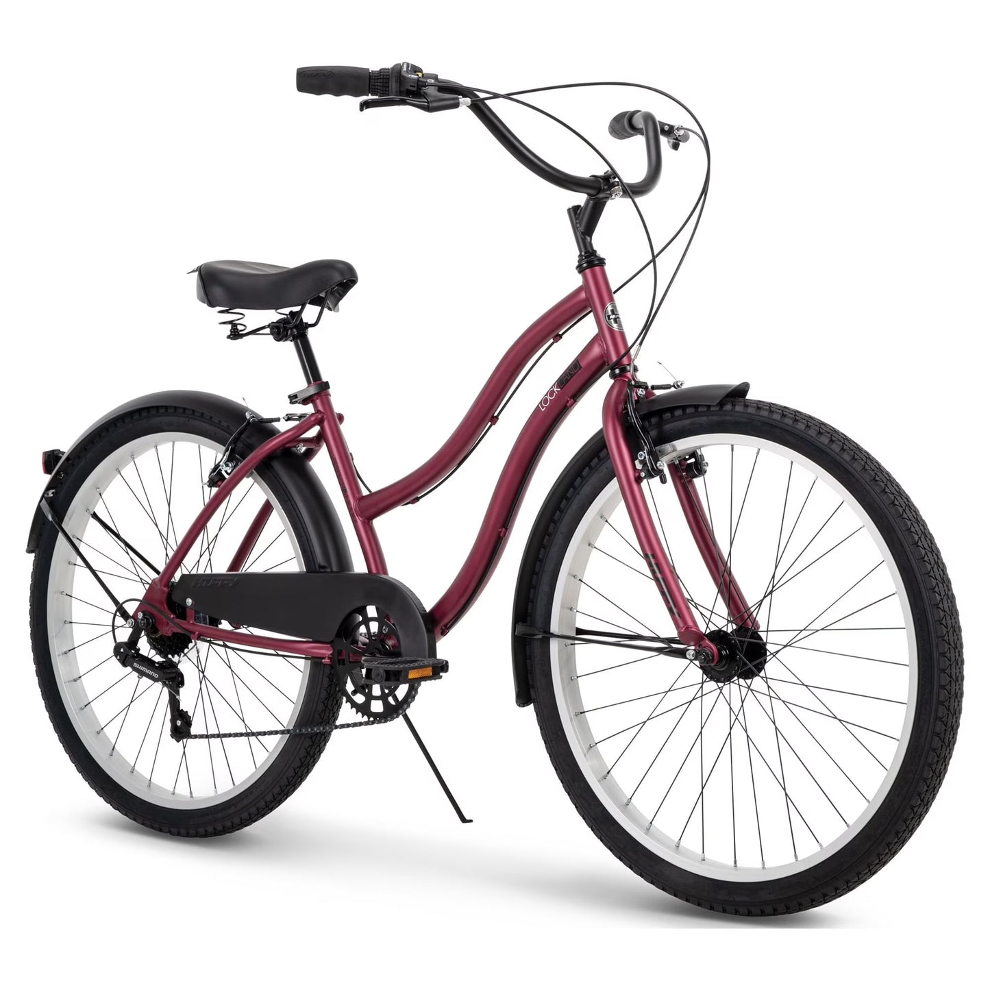 26" Huffy Lockland Cruiser Bike, 7-Speeds, Padded Saddle, Pink, Ages 12+