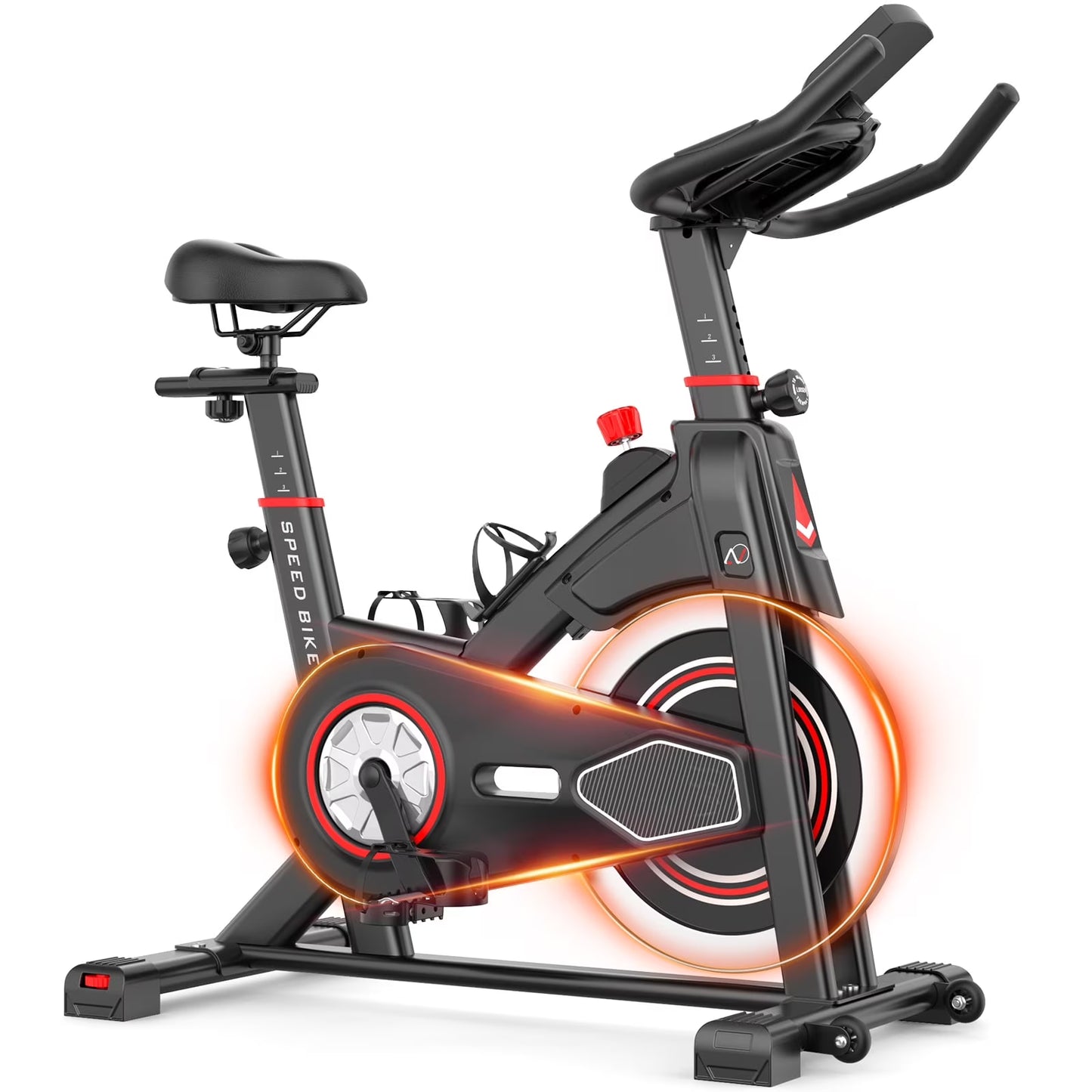 Exercise Bike Indoor Stationary Cycling Bike with 300lbs Weight Capacity,100% Resistance Adjustment Range, Heavy Flywheel, Comfortable Seat Cushion LCD Monitor(5997-R)
