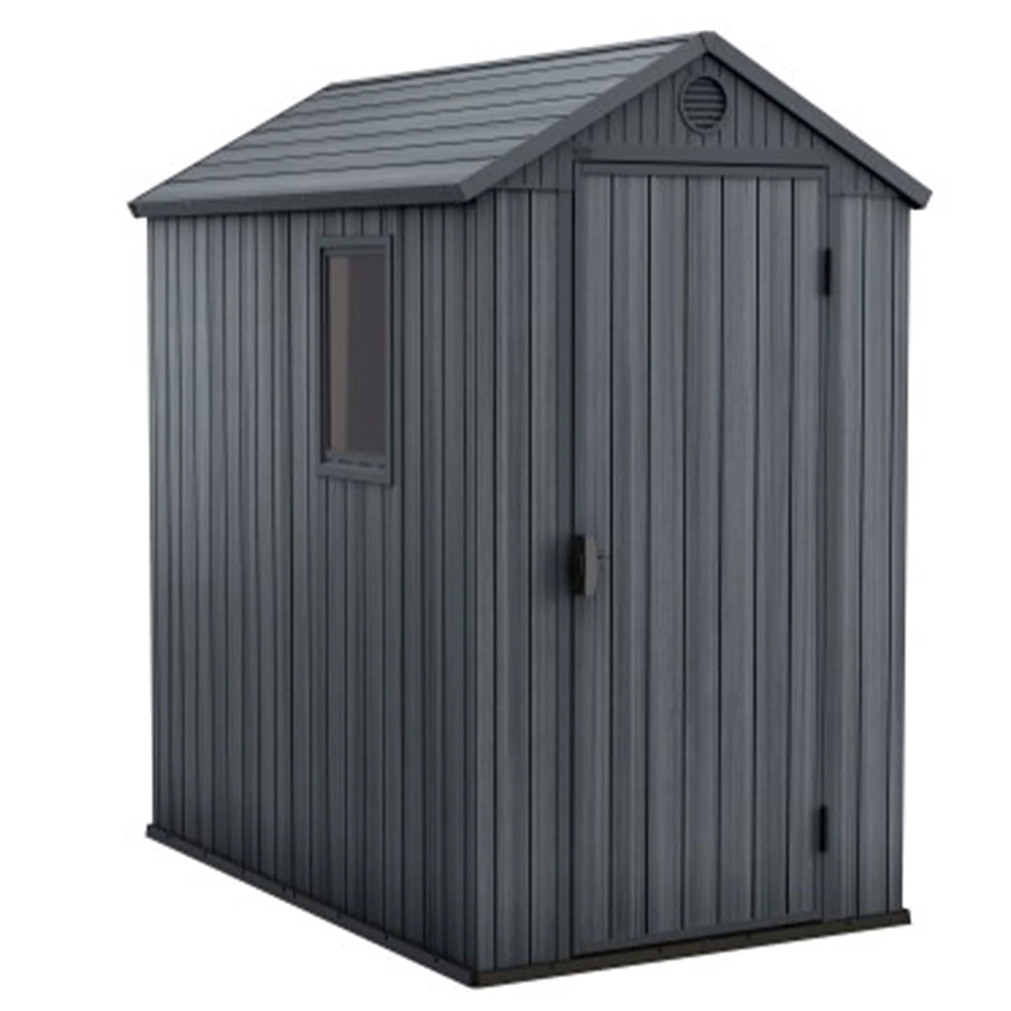 Keter Darwin 4' x 6' Outdoor Garden Tool Storage Shed w/ Window, Graphite(4' x 6')