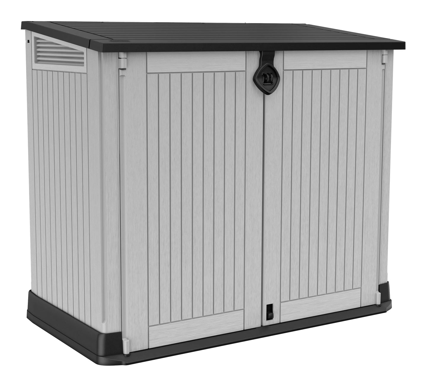 Keter S.I.O Midi 4.3' x 2.3' x 3.7' Horizontal Resin Outdoor Storage Shed with Durable Floor, Grey(Grey)