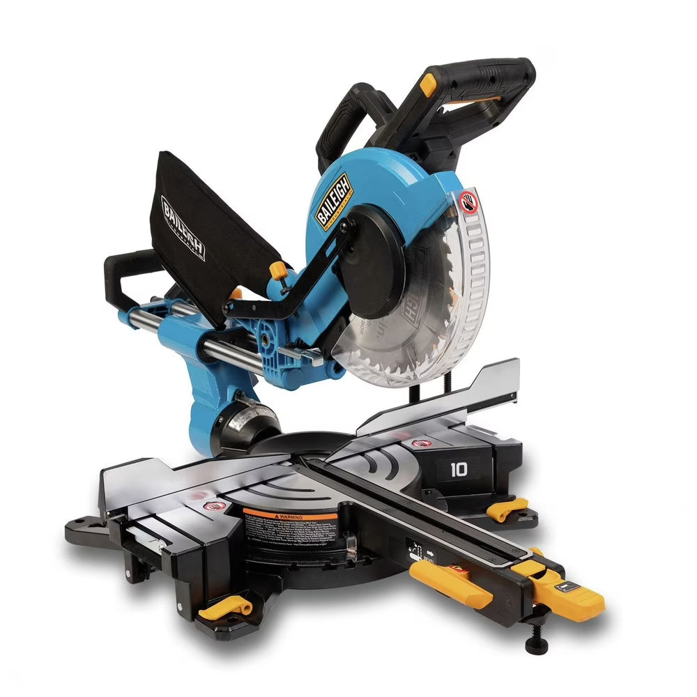 Baileigh Industrial BA9-1231858 BMS-10 15 Amp 4200 RPM 52 Degrees Left 60 Degrees Right Miter Capacity 10 in. Dual Bevel Sliding Compound Miter Saw