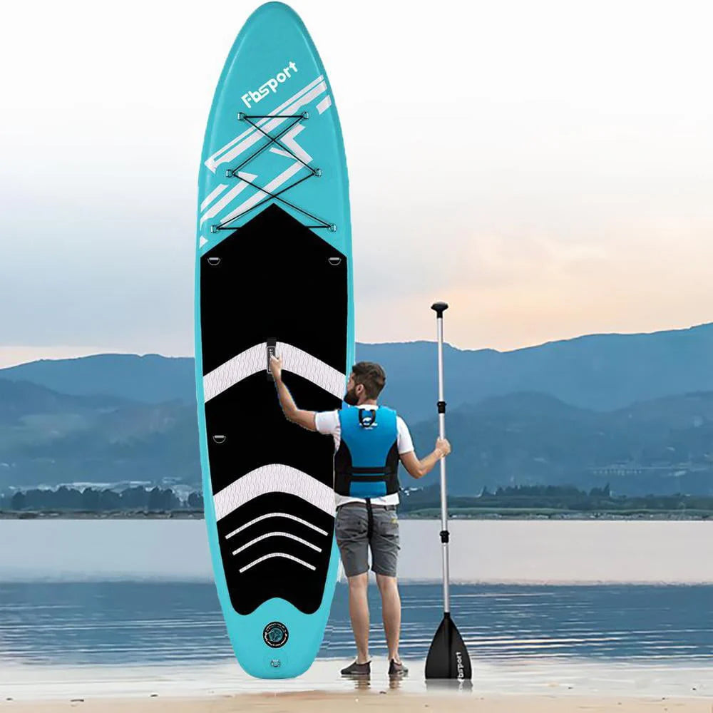 FBSPORT Paddle Board 11'x33"x6" Extra Wide Inflatable Stand Up Paddle Board with SUP Accessories Including Paddle,Backpack,Waterproof Bag,Leash,and Hand Pump