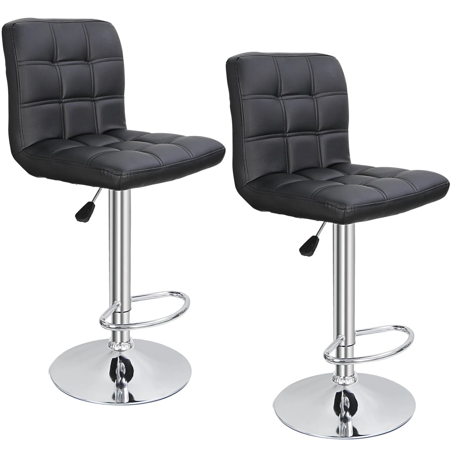 ZENY Height Adjustable Home Bar Stool Set 360-Degree Swivel, Set of 2(2)