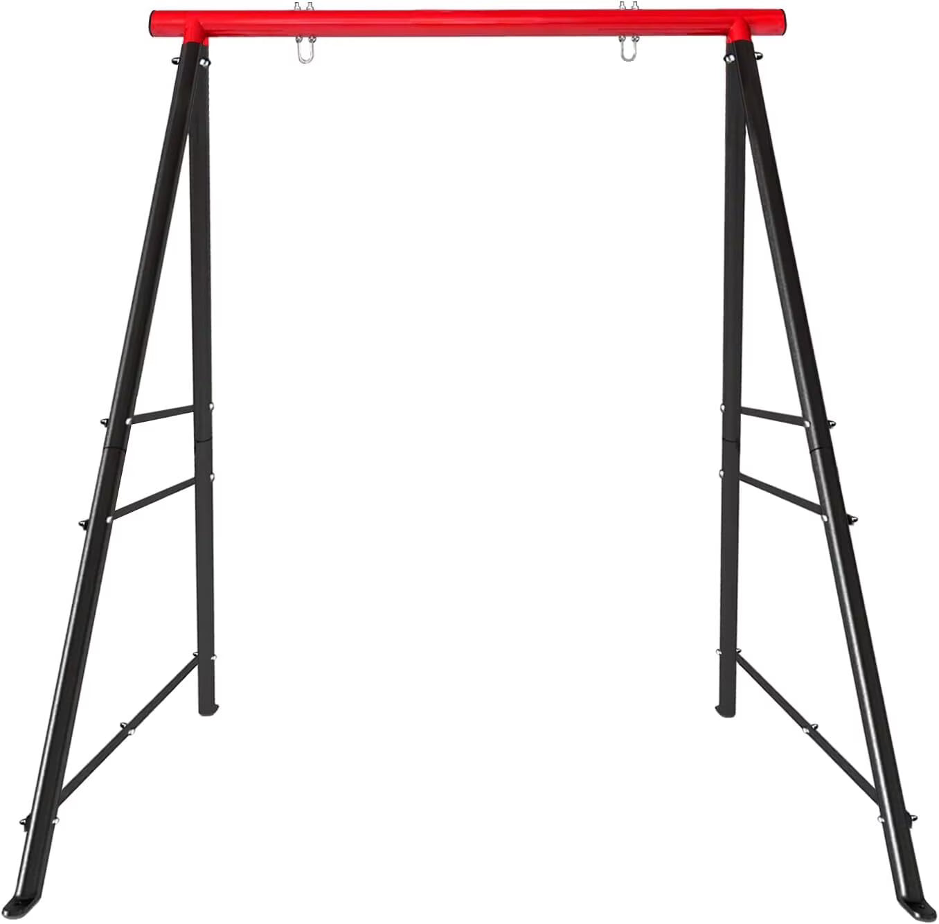 IVV Swing Stand for Porch, Outdoor Heavy Duty Swing Frame, Steel Metal Frame with 4 Ground Pegs, 73" Height Holds Up to 550lbs, Red (Swing NOT Included)(Red)