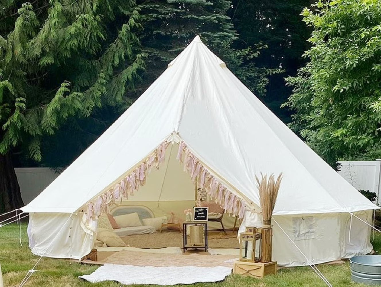 Been Younger Luxury New Oxford Fabric Glamping Tent 5M/16.4ft Waterproof Bell Tent for Outdoor Camping(16.4')