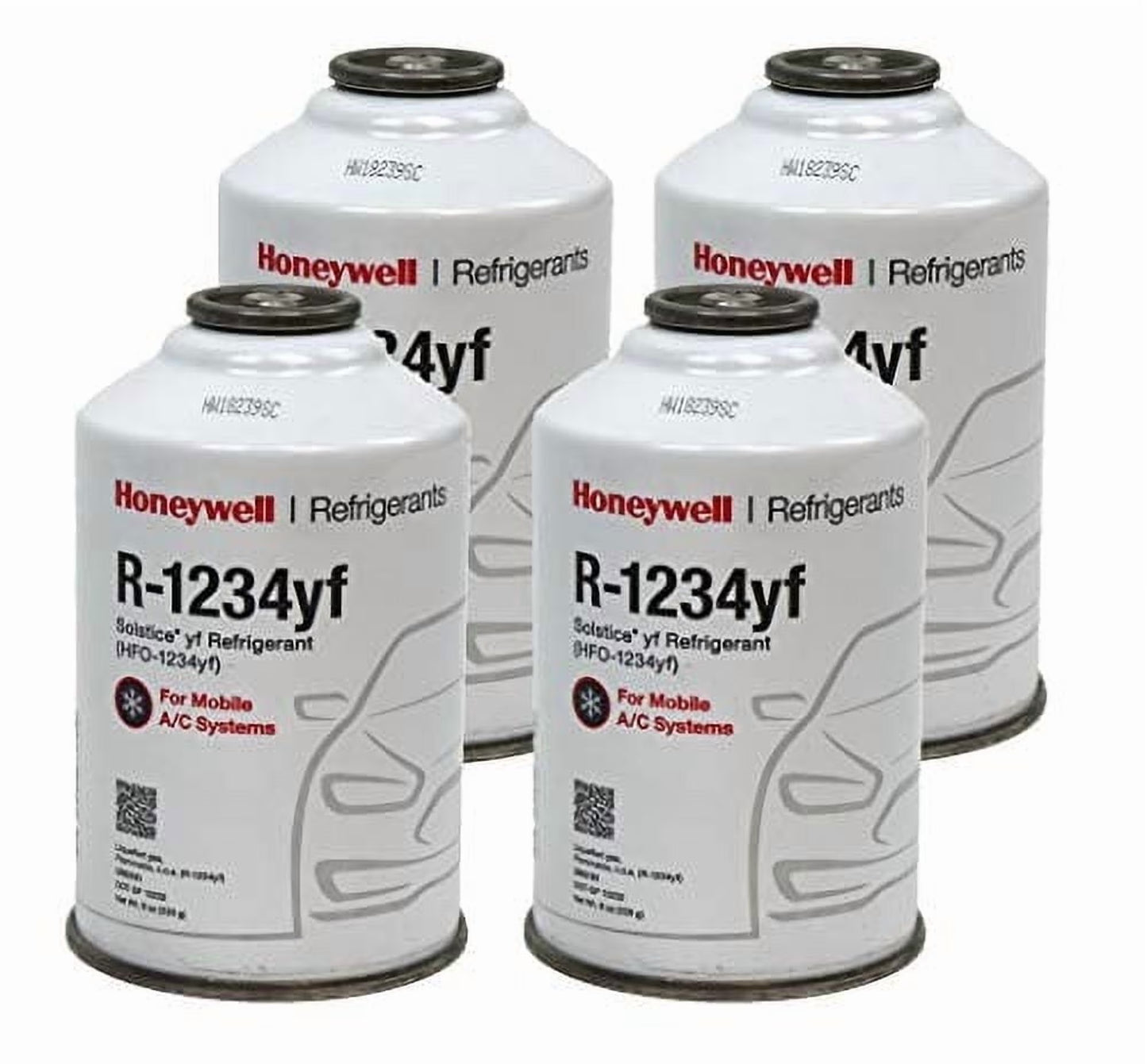 Honeywell R1234YF HFO-1234yf Low Global Warming Potential 8 oz Automotive Refrigerant (4 Pack)