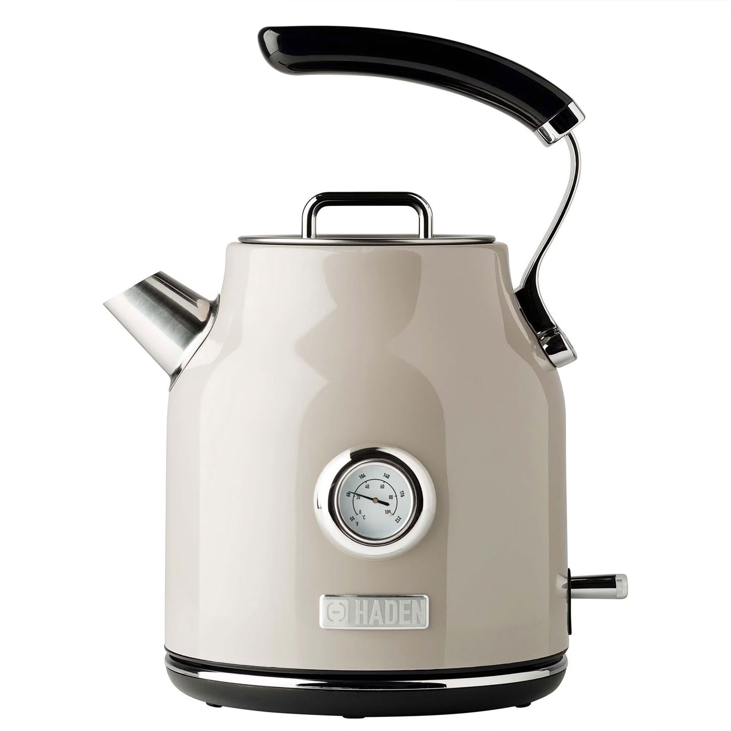 Haden Dorset 1.7 Liter Electric Water Kettle with Base, Putty Chrome(Putty)