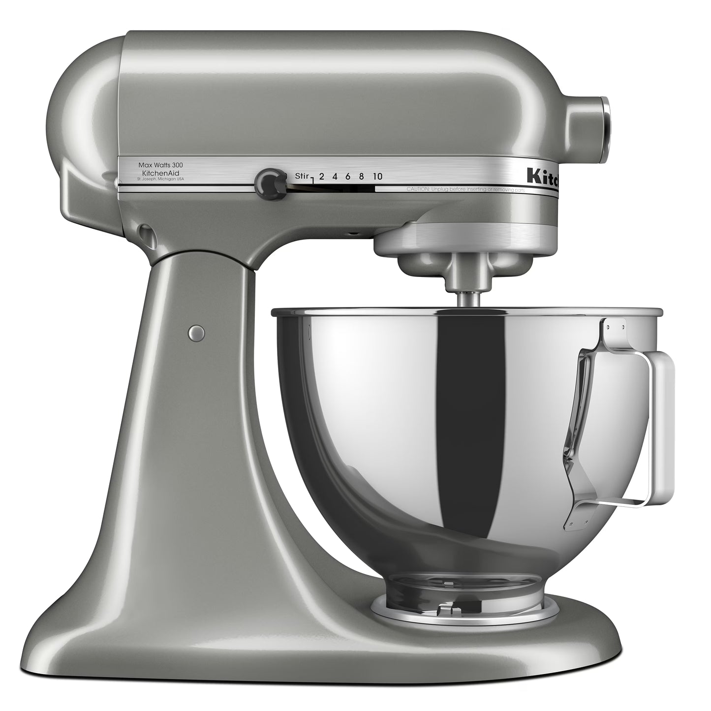 KitchenAid Deluxe Series 4.5 Quart Tilt-Head Stand Mixer with Stainless Bowl, Contour Silver, KSM97CU(Contour Silver)