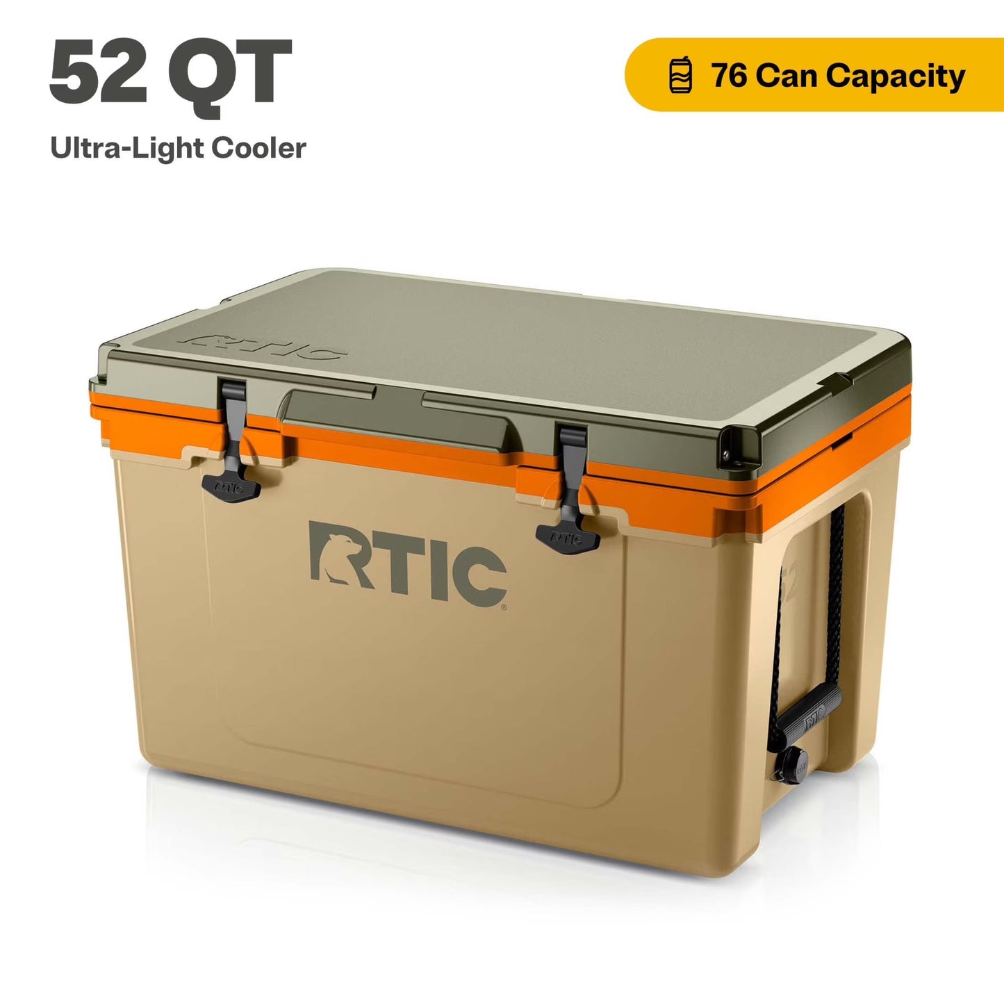 RTIC 52 QT Ultra-Light Hard-Sided Ice Chest Cooler, Fits 76 Cans, Trailblazer(Trailblazer)