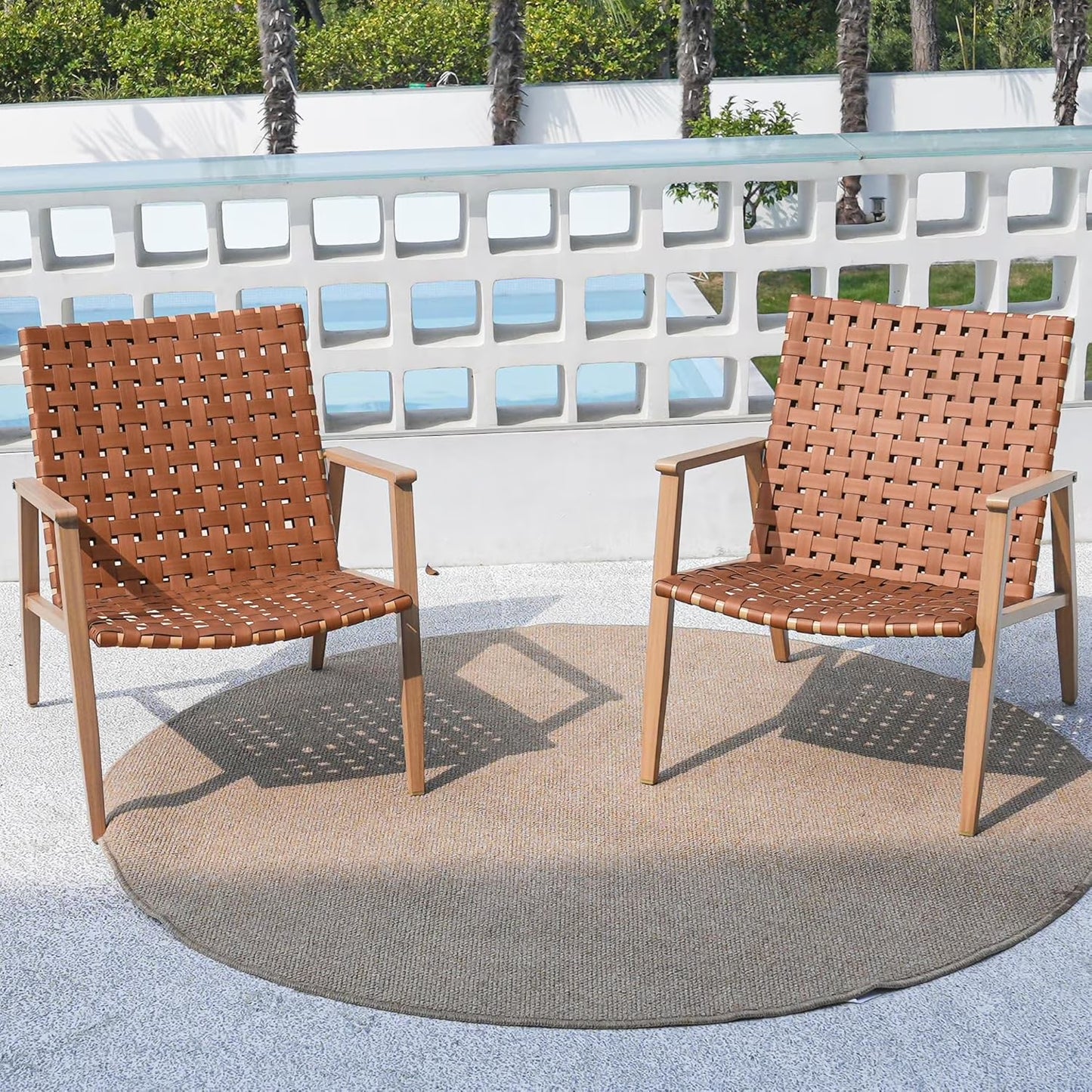 Outdoor Chairs Set of 2, Patio Bistro Set, Outdoor Furniture Set, Outdoor Conversation Chair Sets for Balcony Backyard Park Garden(2 Piece Bistro Set)