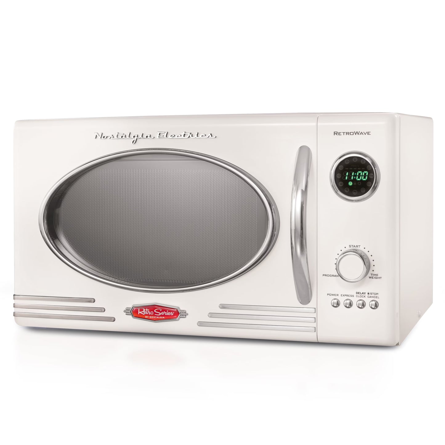 Nostalgia Retro Microwave for Countertop 0.9 cu ft Vintage Microwave, Ivory(Ivory)