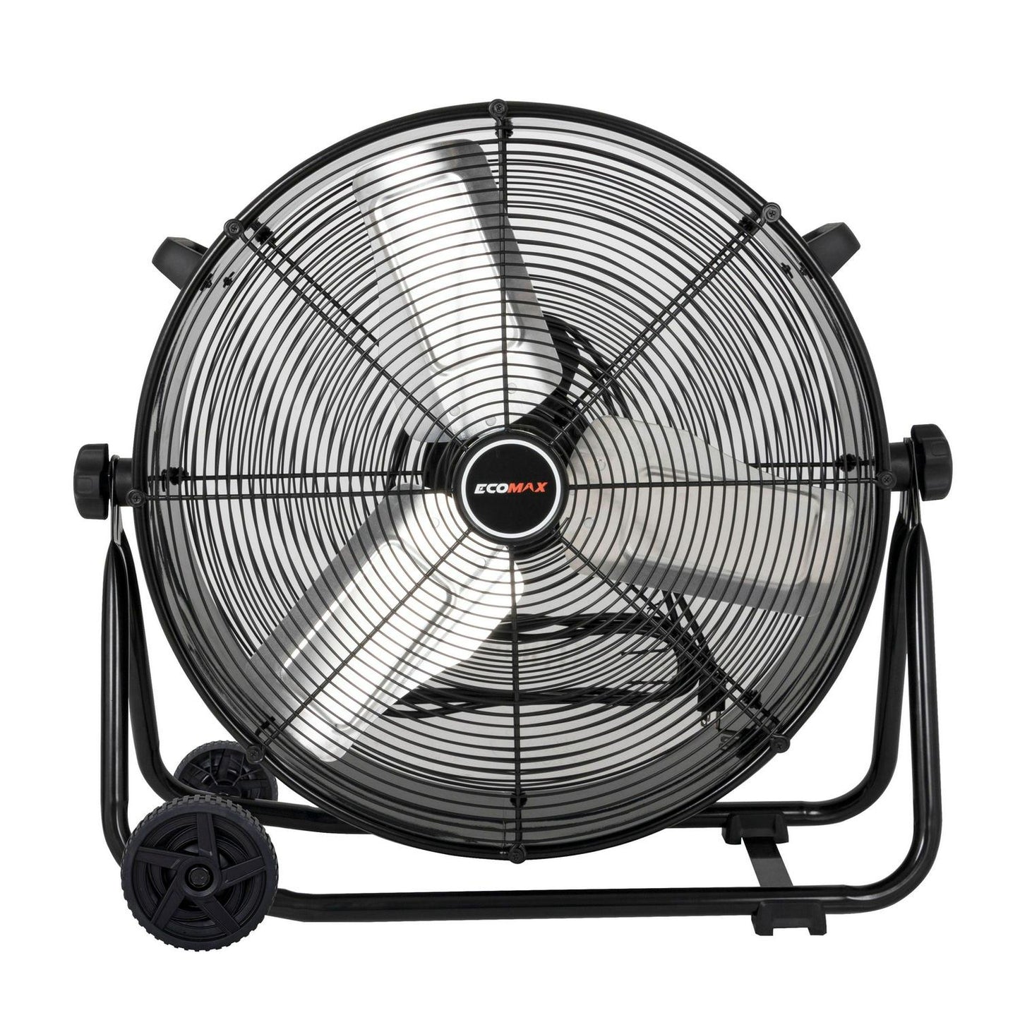 Ecomax 24 Inch High Velocity Drum Floor Fan. Industrial. 3-Speed. Adjustable Tilt