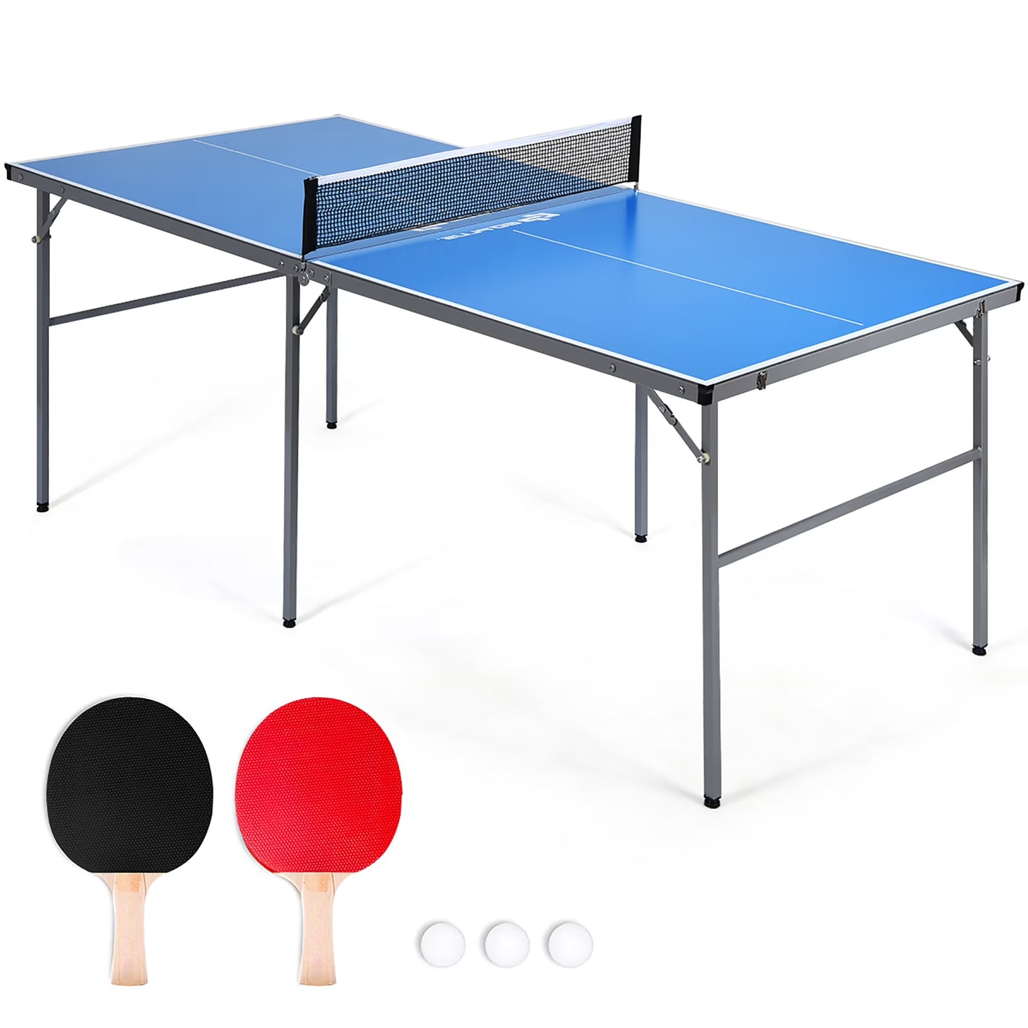 Goplus 6��x3�� Portable Tennis Ping Pong Folding Table w/Accessories Indoor Outdoor Game