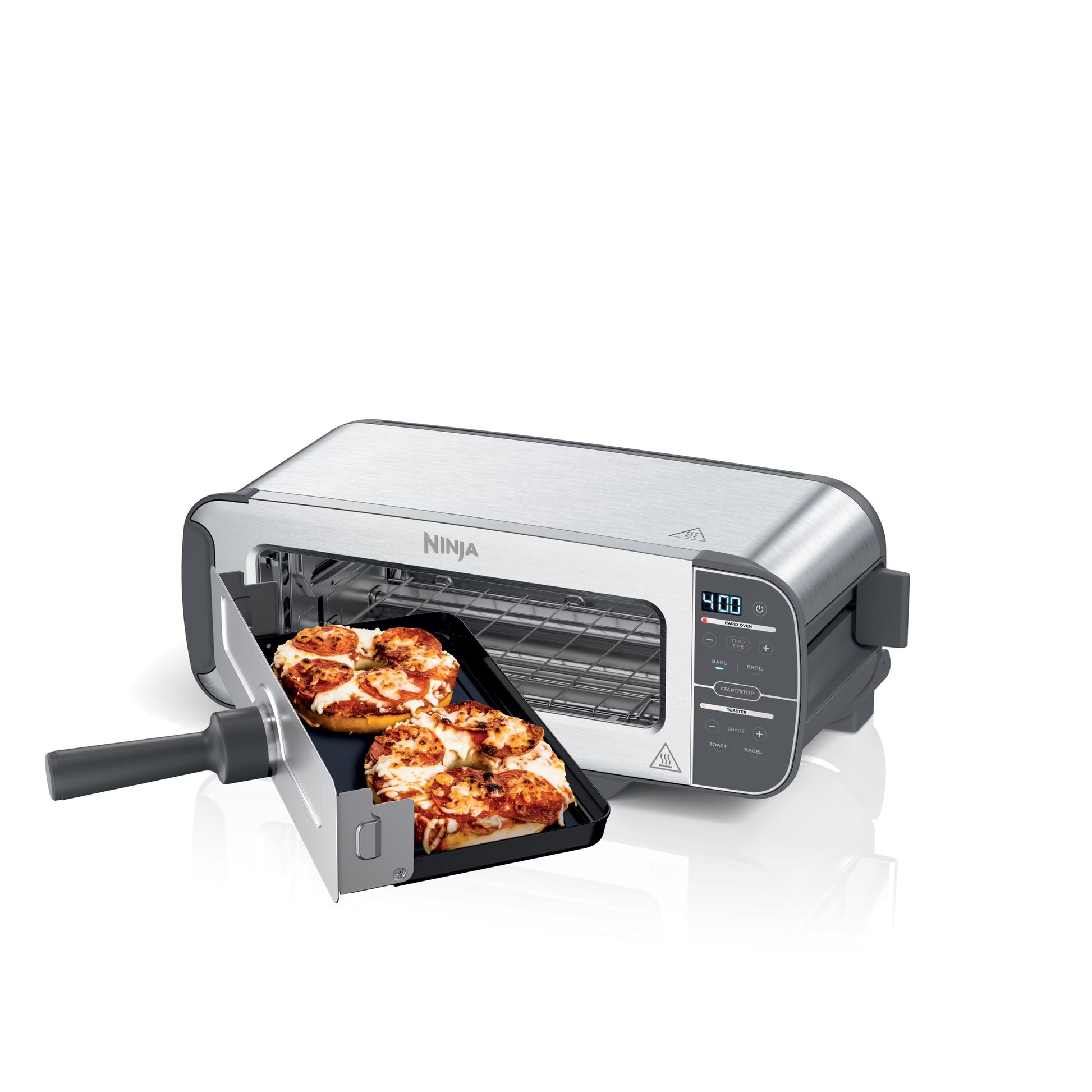 Ninja? Foodi? 2-in-1 Flip Toaster, 2-Slice Toaster, Compact Toaster Oven, Snack Maker, 1500 Watts, ST100