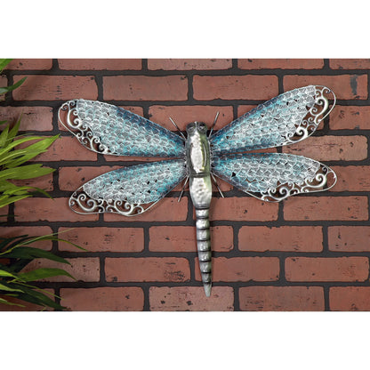 Eclectic Metal Turquoise Indoor/Outdoor Dragonfly Wall Décor, image 2