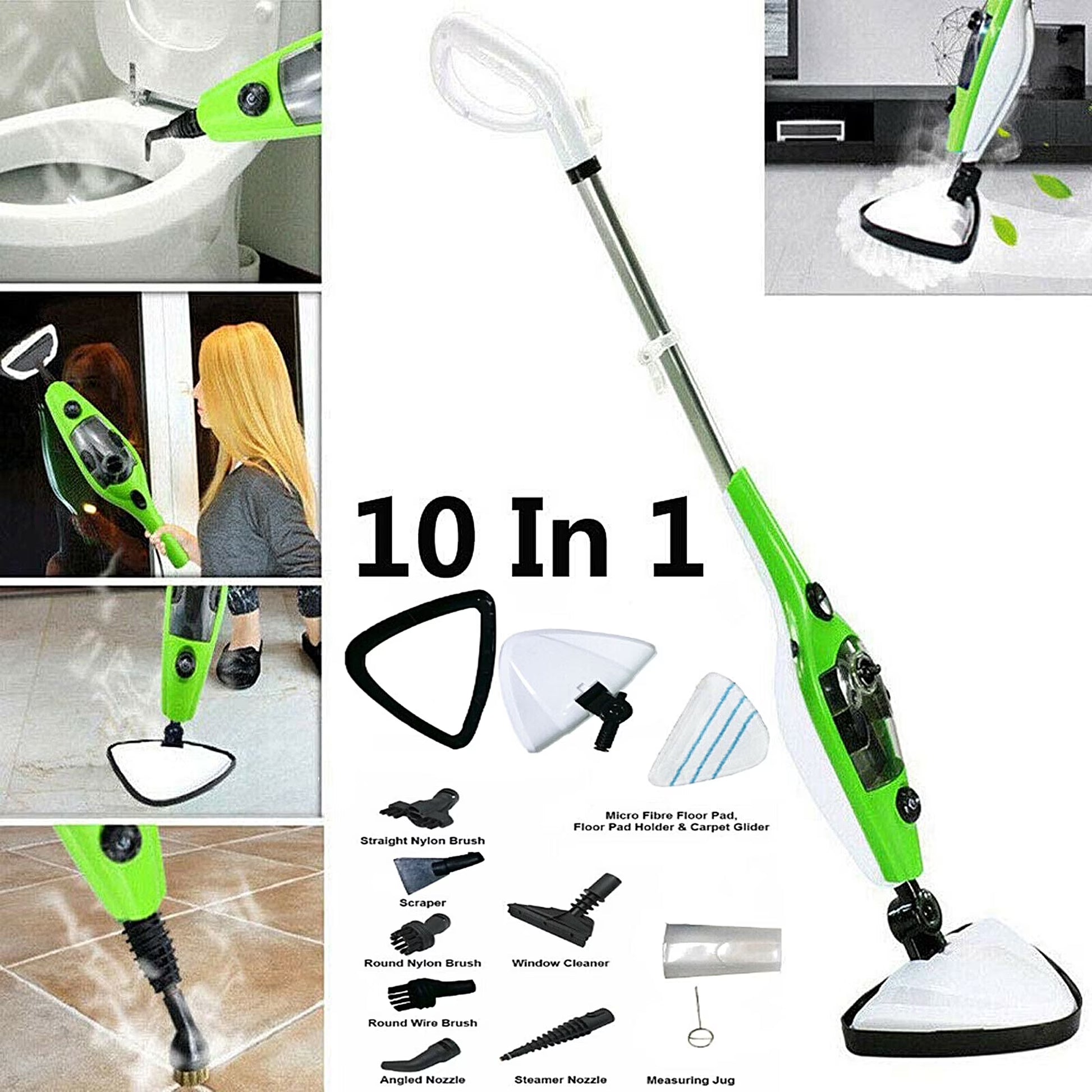 All-in-One 10-in-1 Steam Cleaner for Hardwood Floors, Tiles, Carpets, and Windows