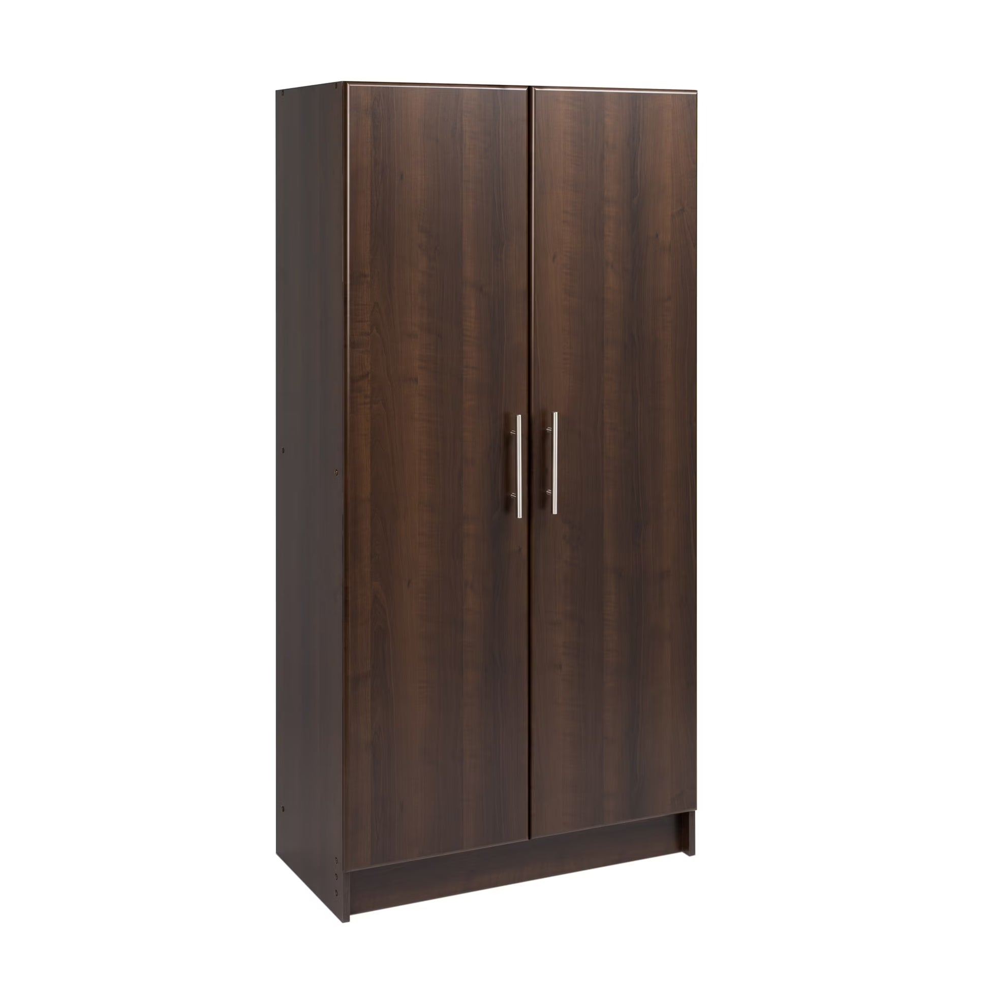 Prepac Adjustable Shelves Cabinet - Functional Tall Garage Table, 16"D x 32"W x 65"H Freestanding Garage Cabinet with 2-Doors, Espresso - EES-3264(Espresso)