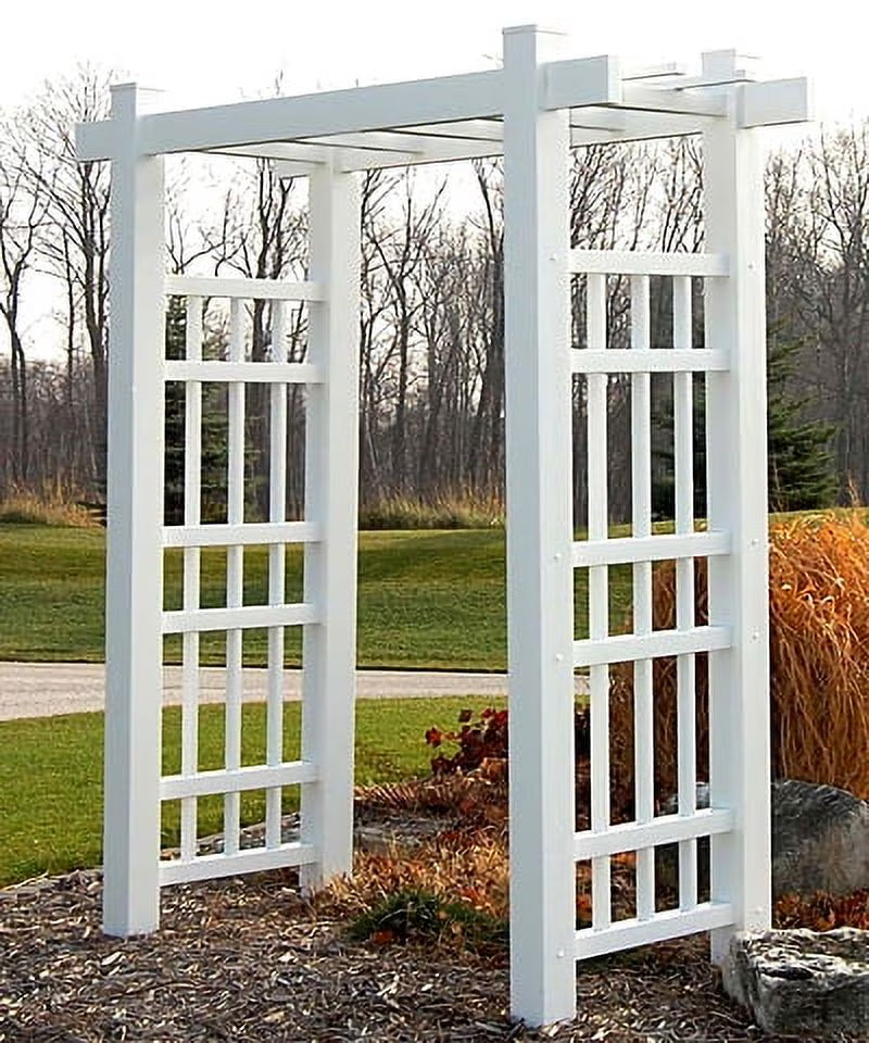 DuraTrel Windsor 72" x 85" White Vinyl Arbor