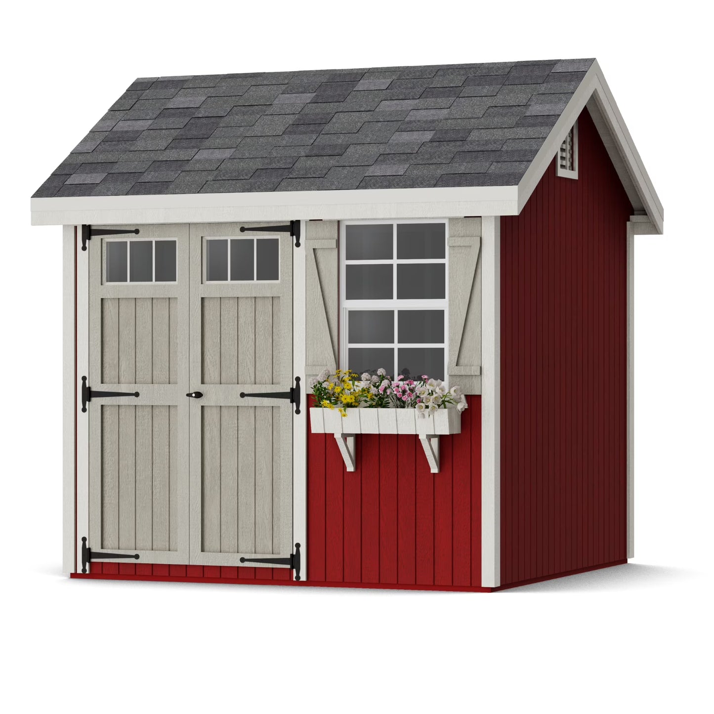 Little Cottage Co. 8x8 Colonial Pinehurst Shed with Operable Window, Outdoor Wood Storage Do-It-Yourself Precut Kit(8 x 8/Without Floor)