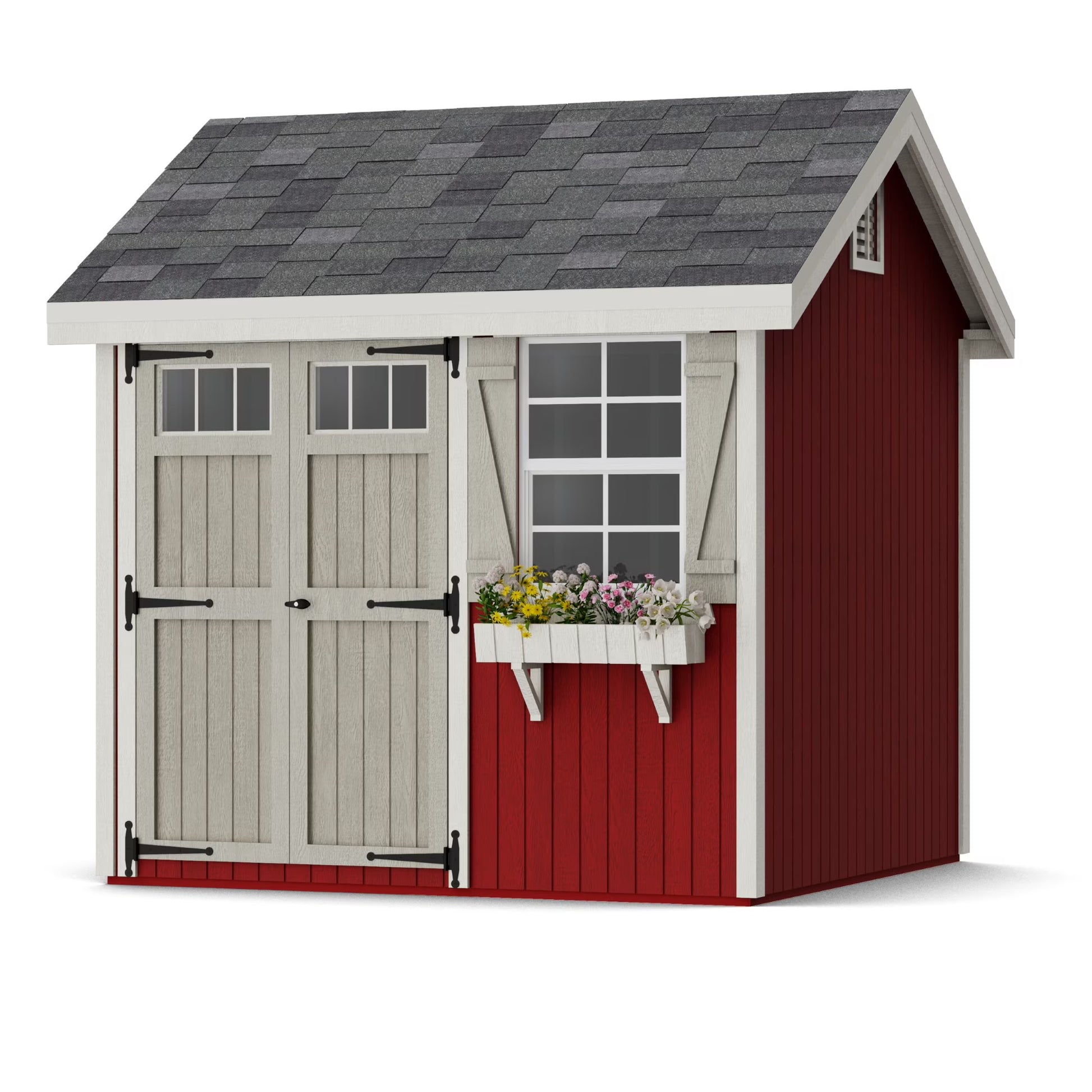 Little Cottage Co. 8x8 Colonial Pinehurst Shed with Operable Window, Outdoor Wood Storage Do-It-Yourself Precut Kit(8 x 8/Without Floor)