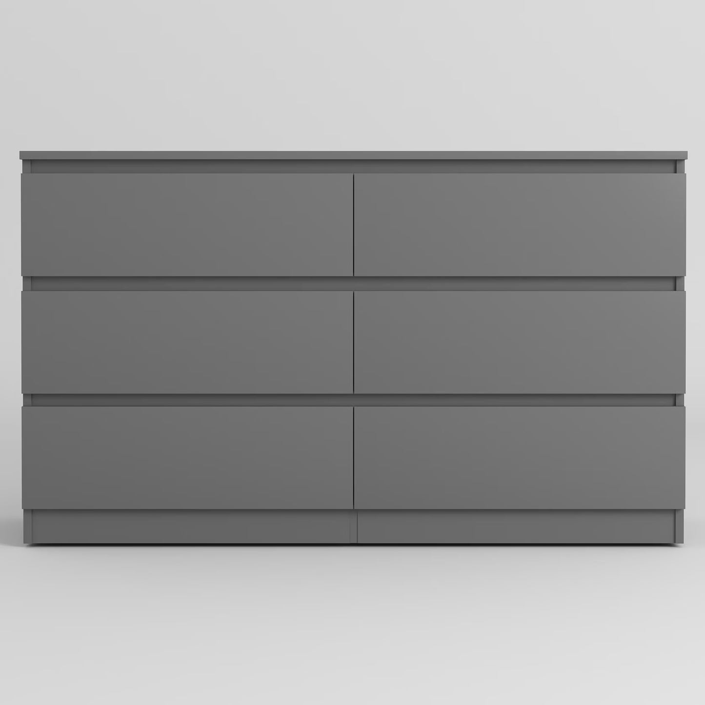 Resenkos Modern Mid Century 6 Drawer Wide Dressers Chests for Bedroom, Chest of Drawer Organizer Grey(6 drawers-Grey)