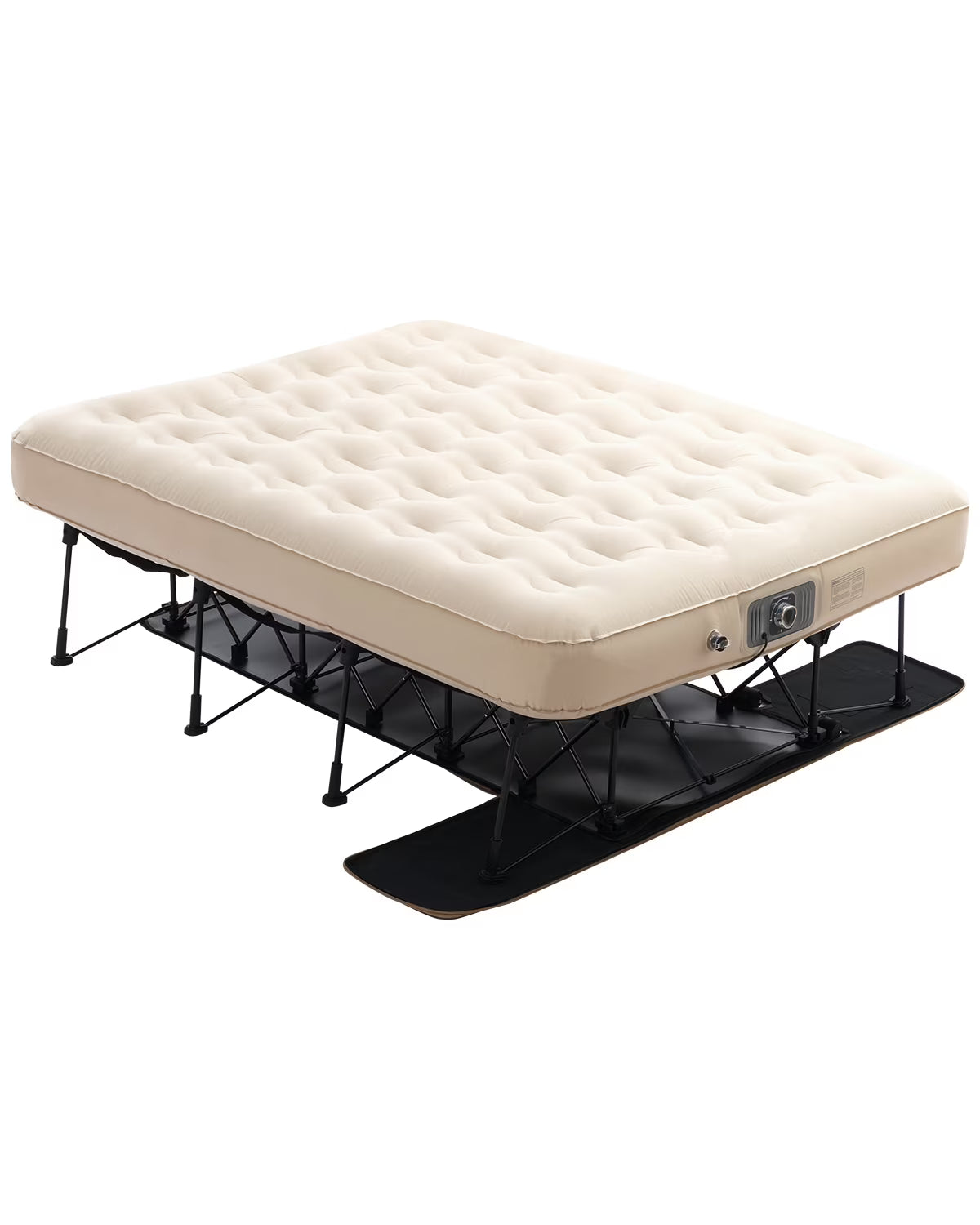 VEVOR Air Mattress with Frame, Inflatable 2 Person Camping Cot with Built-in Pump, Portable Folding Air Beds Supports 600 lbs, Blow Up Anywhere Bed for Guests Camping Travel Indoor  Outdoor Use