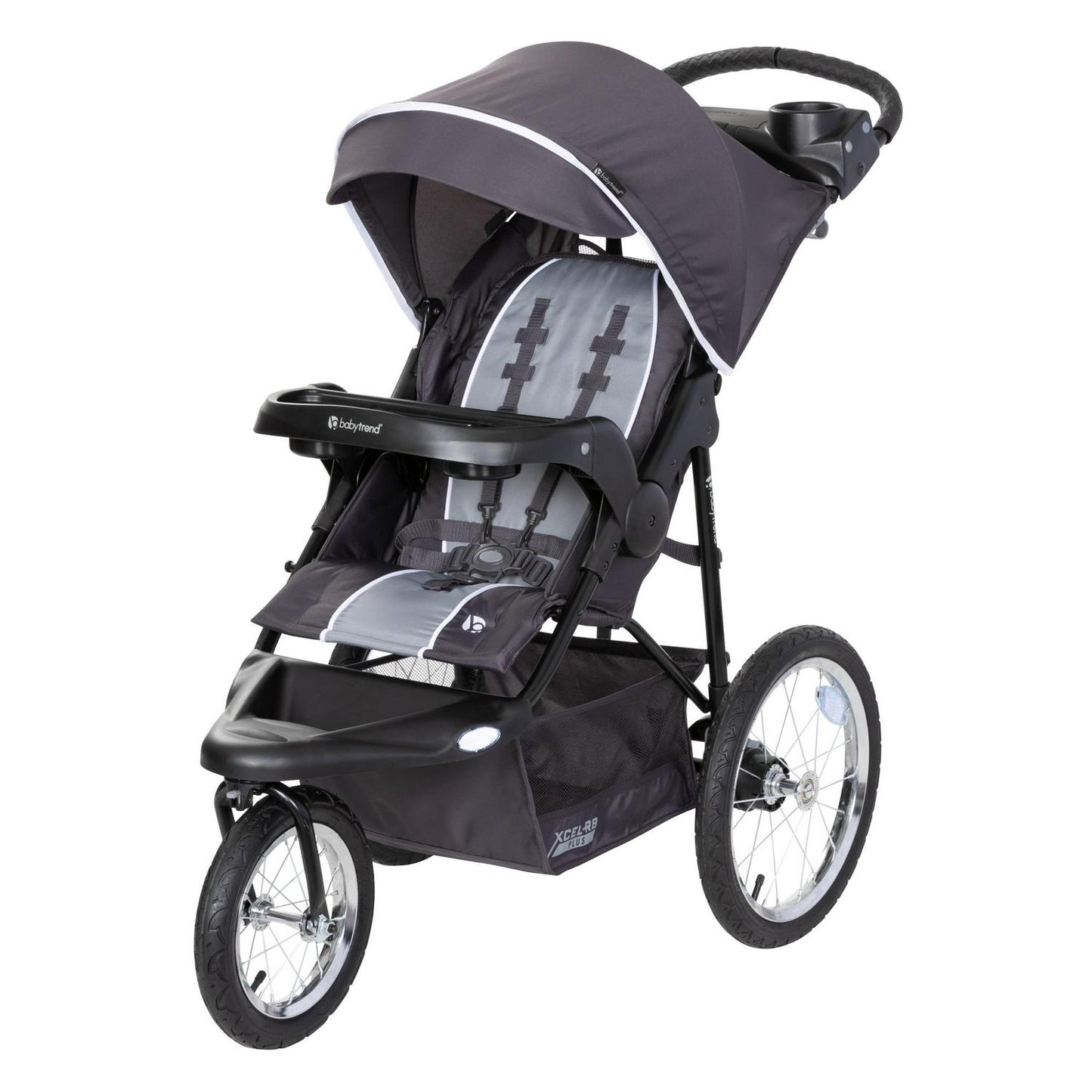 Baby Trend Xcel-R8 Plus Jogging Stroller with LED Lights. Liberty Grey