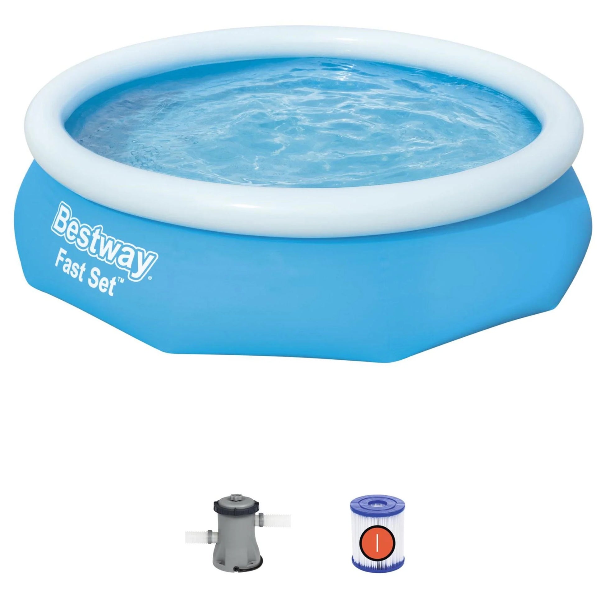 Bestway 10' x 30" Fast Set Inflatable Above Ground Swimming Pool with Pump