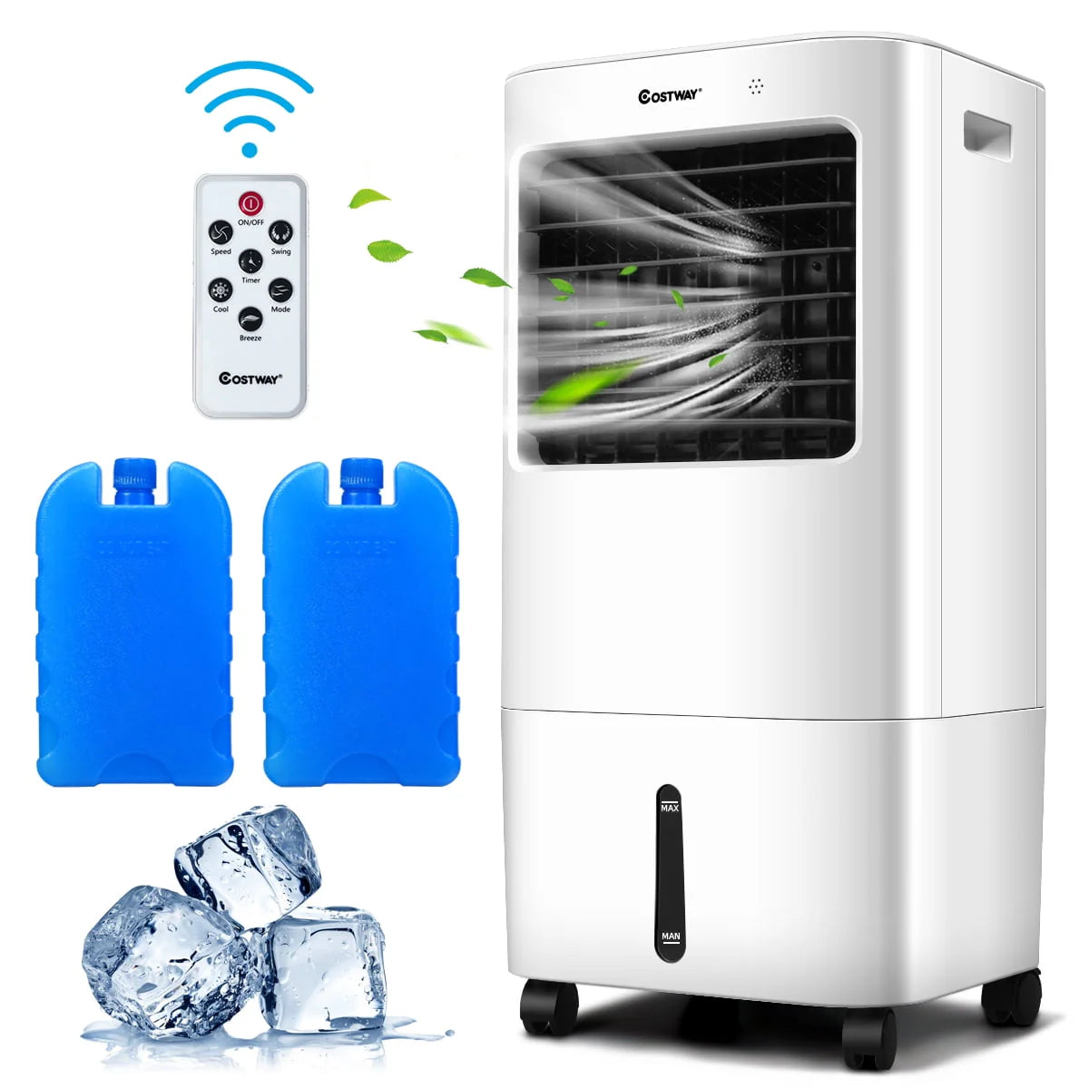 Costway Evaporative Portable Air Cooler Fan  Humidifier w/ Remote Control 7.5 Timer