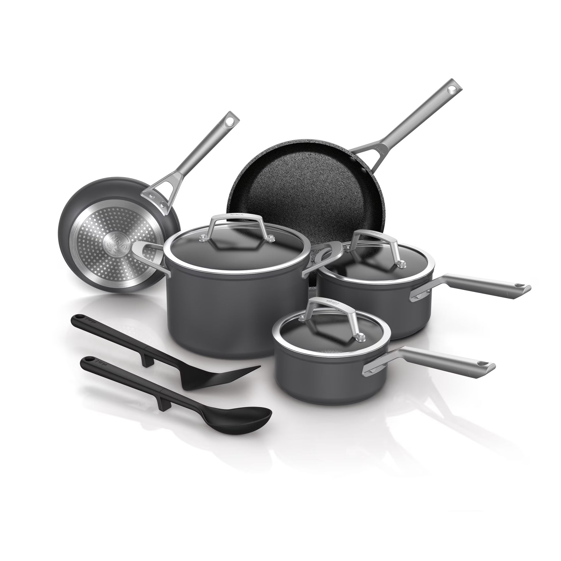Ninja NeverStick Premium Hard-Anodized 10-Piece Cookware Set, C39010(10)