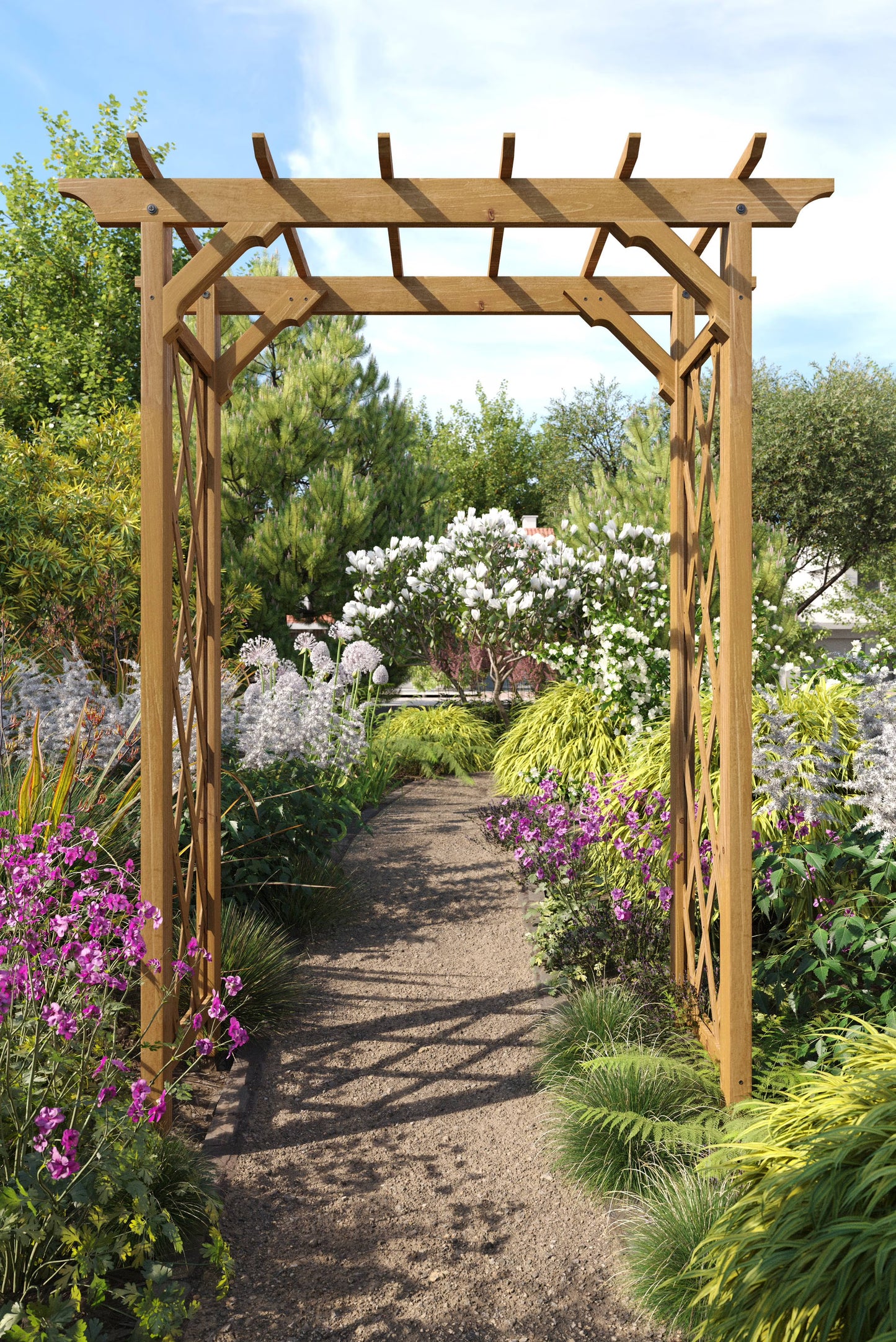 Vita 55 in x 88 in Heartwood Arbor, Cedar, Golden, Brown, VA68897