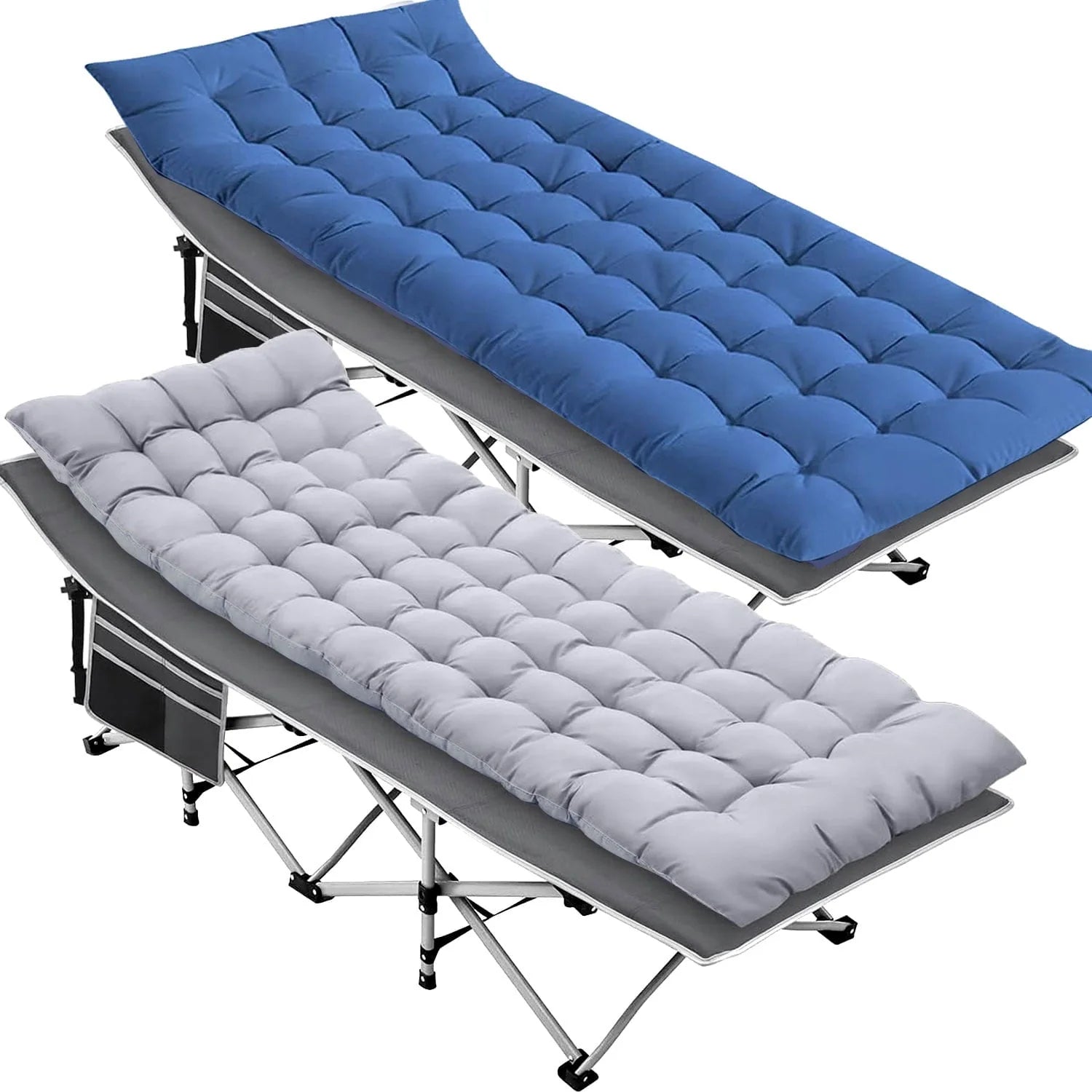 SUGIFT 2 Pack Portable Folding Beds for Adults, Heavy Duty Outdoor Bed with Carry Bag