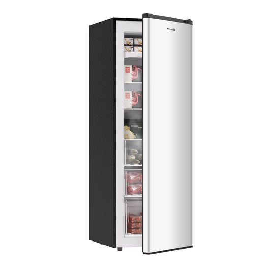 BANGSON Upright Freezer, 7.0 Cu.ft Freestanding Freezer, Convertible Upright Freezer/Refrigerator, Single Door for Kitchen, Office, Apartment, Silver(silver)
