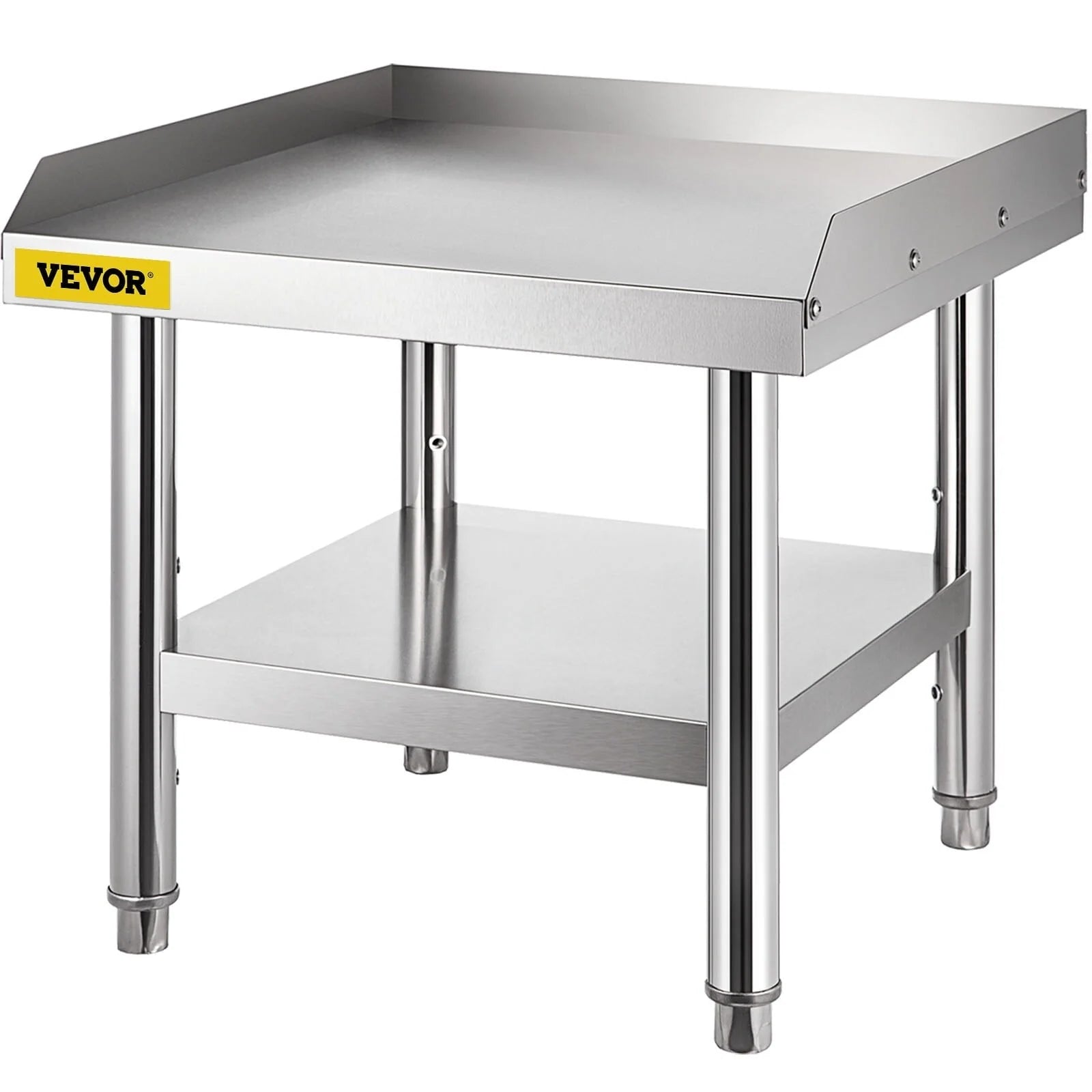 VEVOR Stainless Steel Equipment Grill Table Grill Stand Table with Adjustable Storage Undershelf 24*24*24 Inch(24" x 24" x 24")