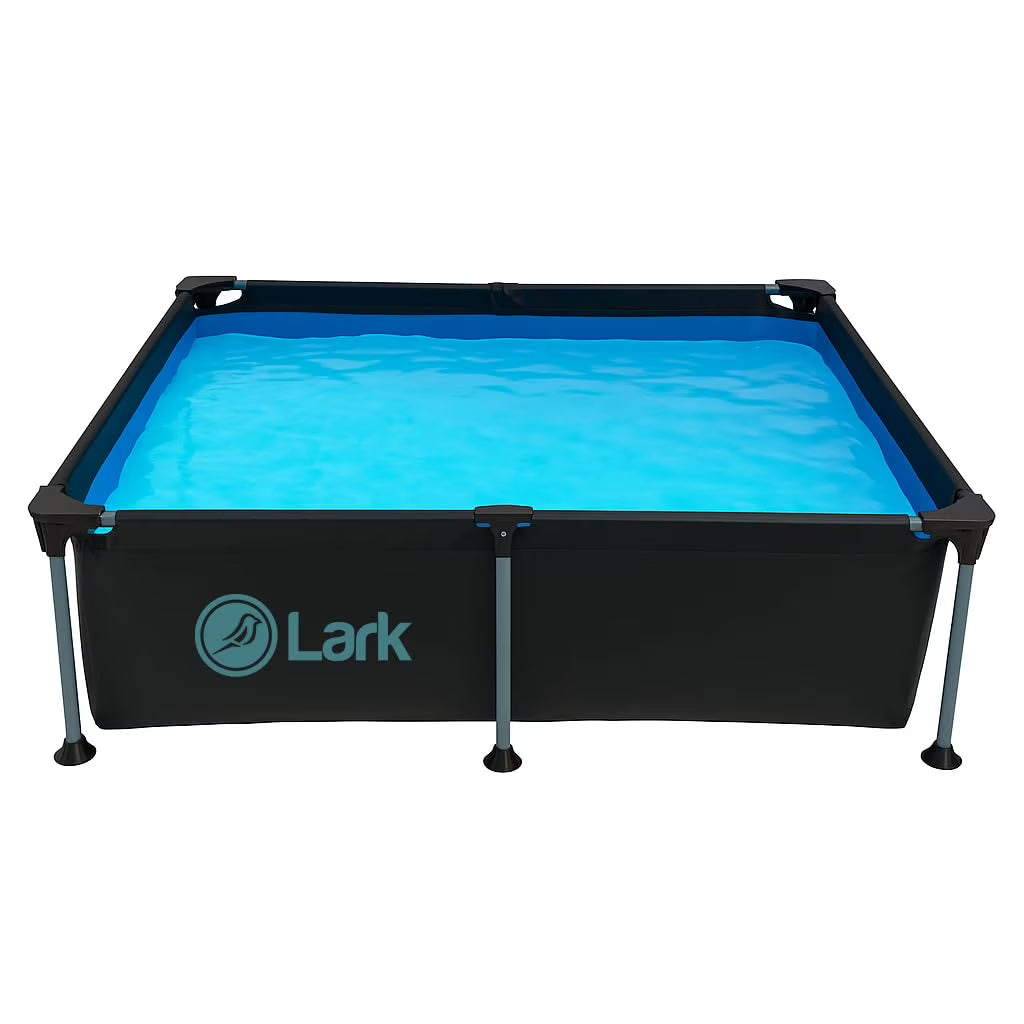 Lark 6' ft x 4' ft x 16.5" inches Above Ground Metal Frame Pool Puncture-Resistant 3-Ply Vinyl  Mesh Materials Quick Setup Patio Backyard - No Pump Included