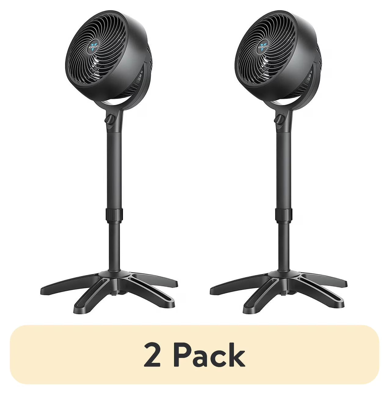 (2 pack) Vornado 683 Medium Pedestal Whole Room Air Circulator Fan, 3 Speed Control, Adjustable Standing Height, 32 to 38 Inches, Black(2 Pack)