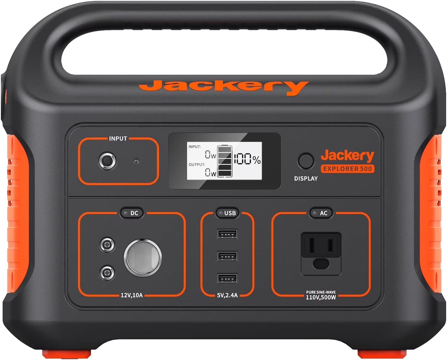 Jackery Portable Power Station Explorer 500, 500W Continuous/1000W Peak Portable Power Stations(E500)