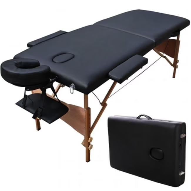 84 in. Massage Table Portable Facial Spa Bed Tattoo with Free Carry Case, Black(84"/Black)