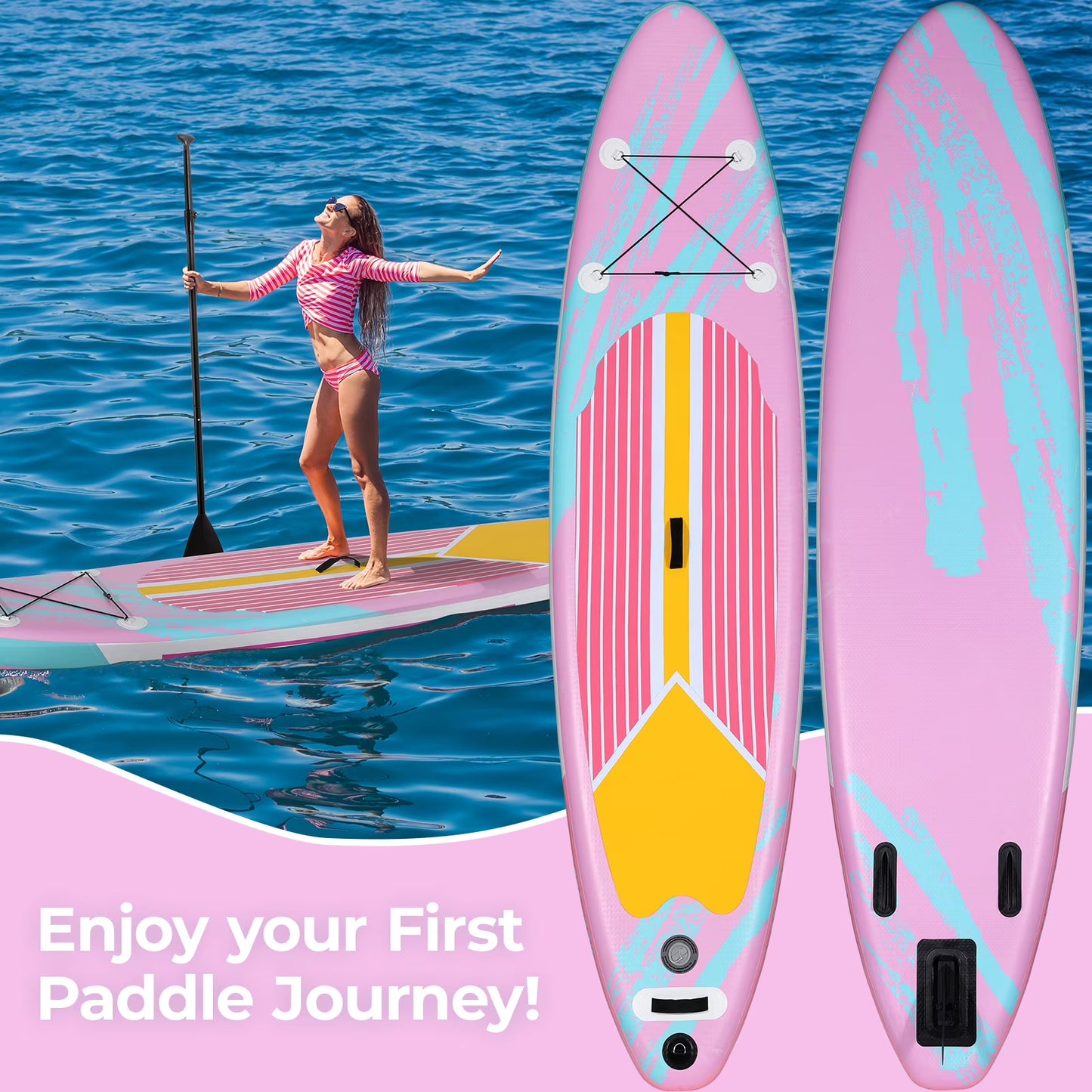 LAZY BUDDY 10ft Inflatable Stand Up Paddle Board with Premium SUP Accessories, Non-Slip EVA Deck, for Adults  Youth of All Skill Levels