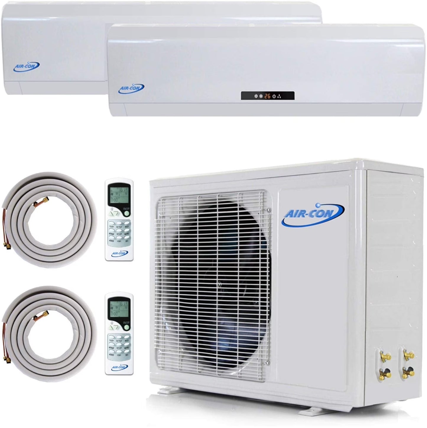 2 Zone Mini Split 9000 12000 Ductless Air Conditioner Pre-Charged Dual Zone 21 Seer Mini Split Includes
