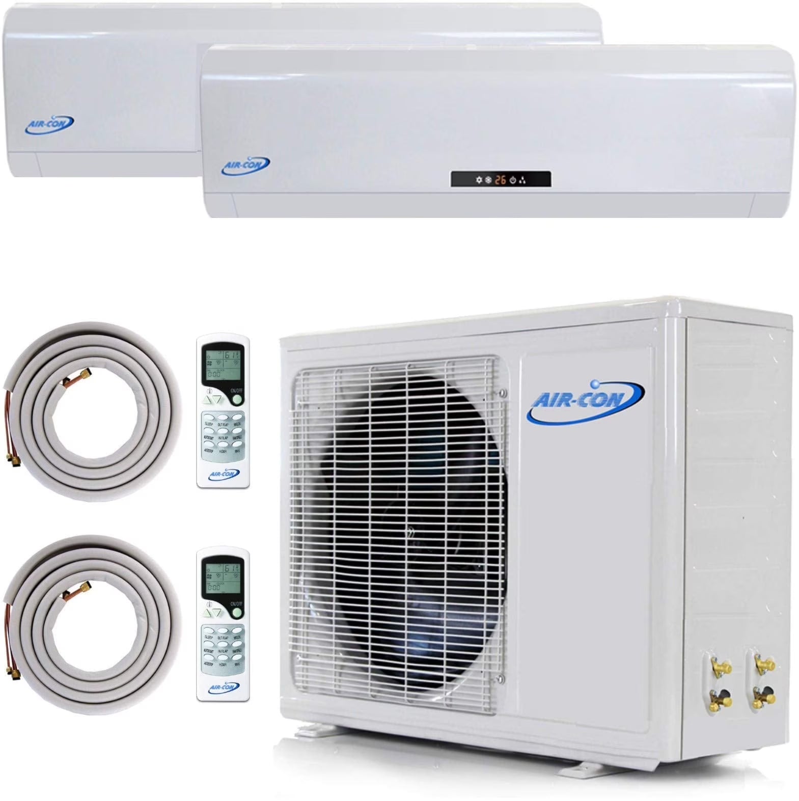 2 Zone Mini Split 9000 12000 Ductless Air Conditioner Pre-Charged Dual Zone 21 Seer Mini Split Includes