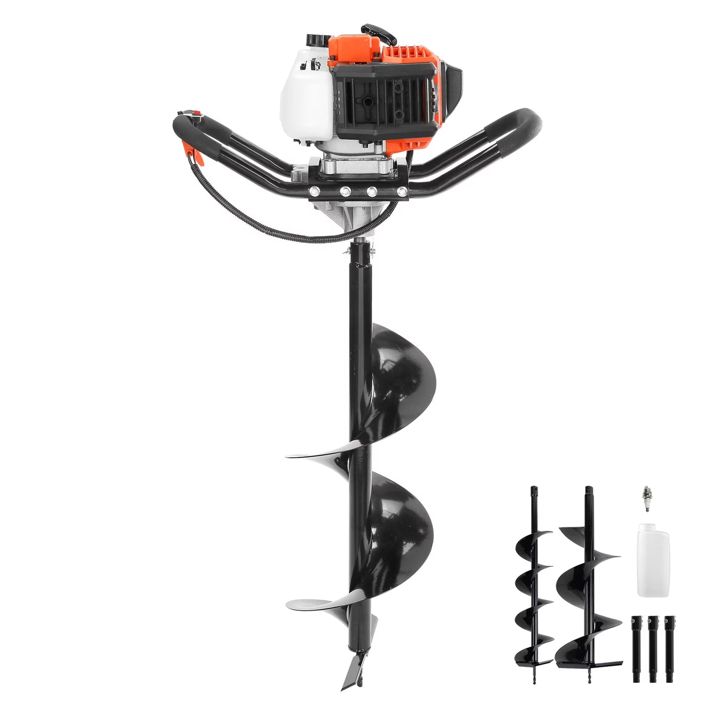 BENTISM Post Hole Digger 52cc Gas Powered Earth Digger 2 Auger Drill Bit 6"  10"(52CC)