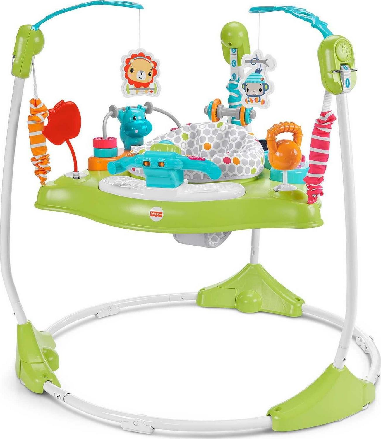 Fisher-Price Baby Bouncer Fitness Fun Folding Jumperoo Infant Activity Center with Lights  Music. Unisex