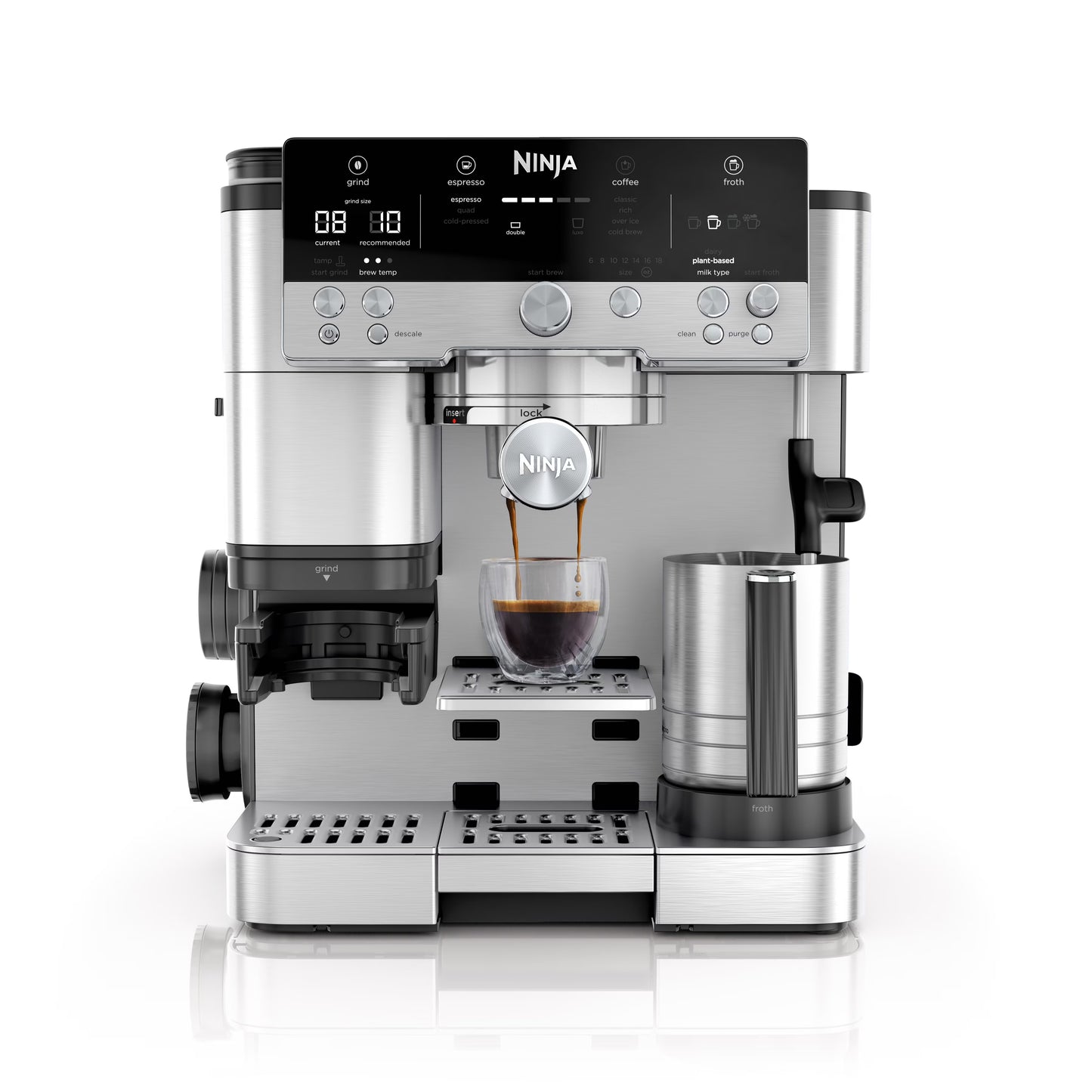Ninja Luxe Cafe Premier Series, Stainless Steel Espresso Machine and Drip Coffee Maker with integrated Coffee Grinder and Milk Frother, ES601(Machine Only)