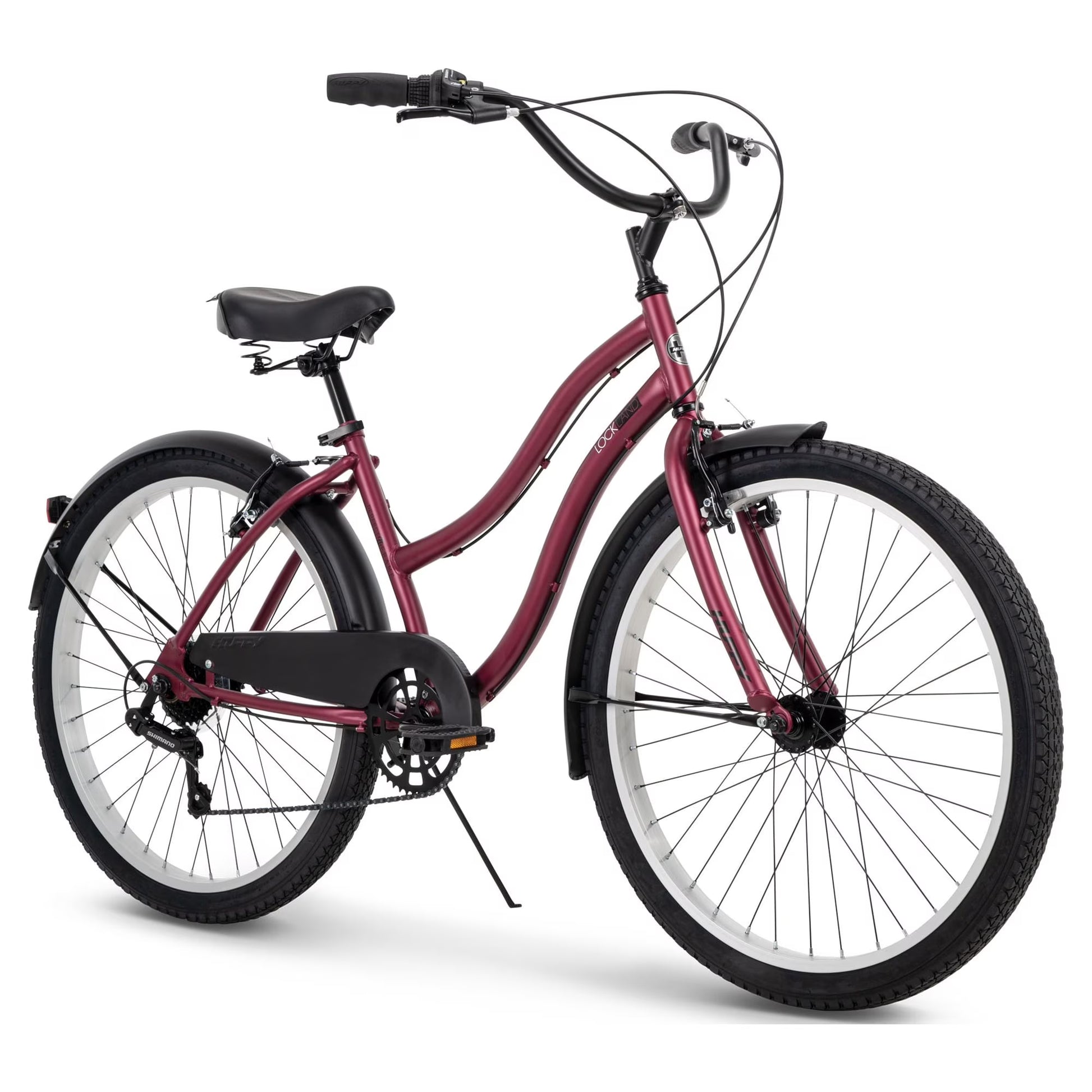 26" Huffy Lockland Cruiser Bike, 7-Speeds, Padded Saddle, Pink, Ages 12+